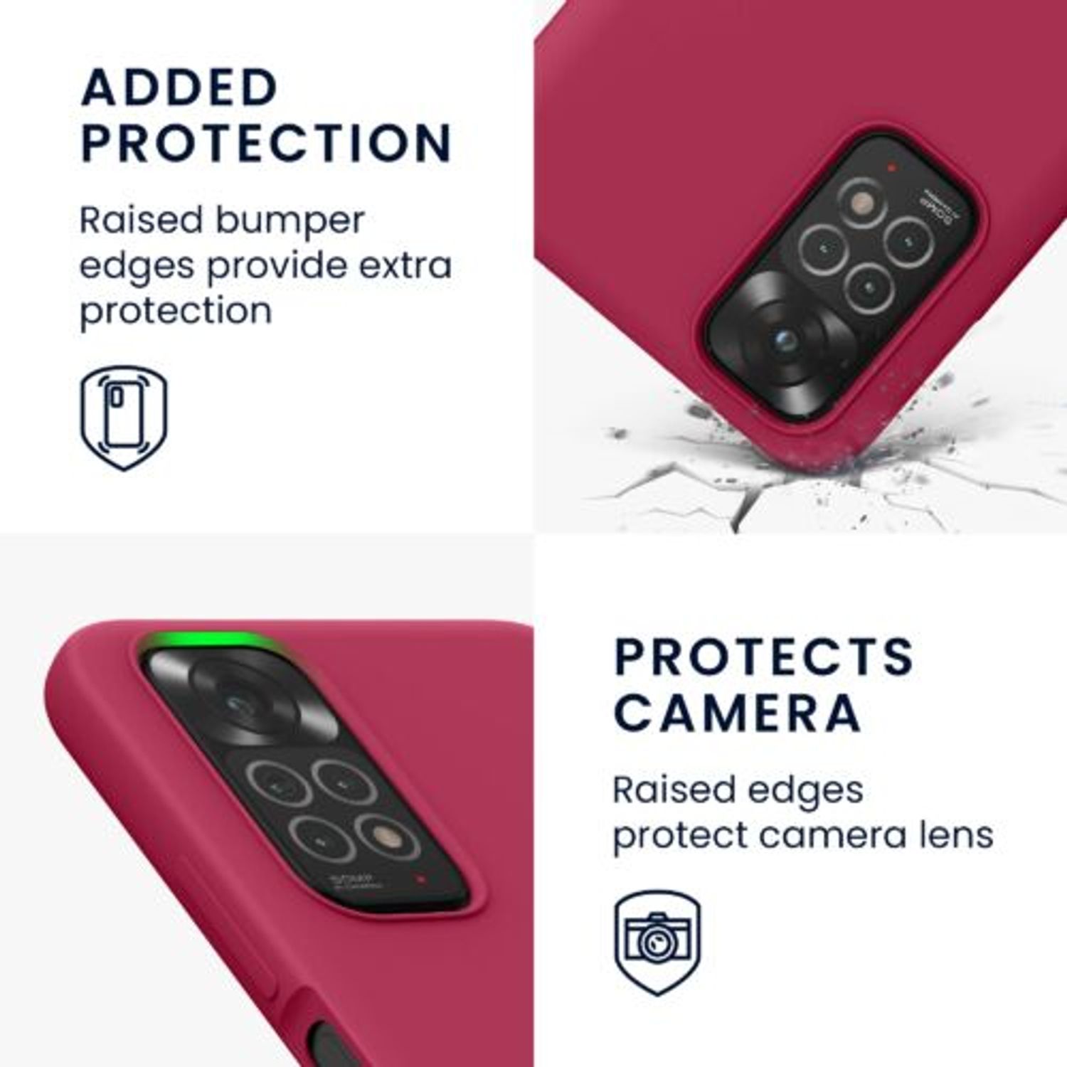 Husa Kwmobile pentru Xiaomi Redmi Note 11/Redmi Note 11s, Silicon, Rosu, 57372.229 fotografia produsului View 3 L