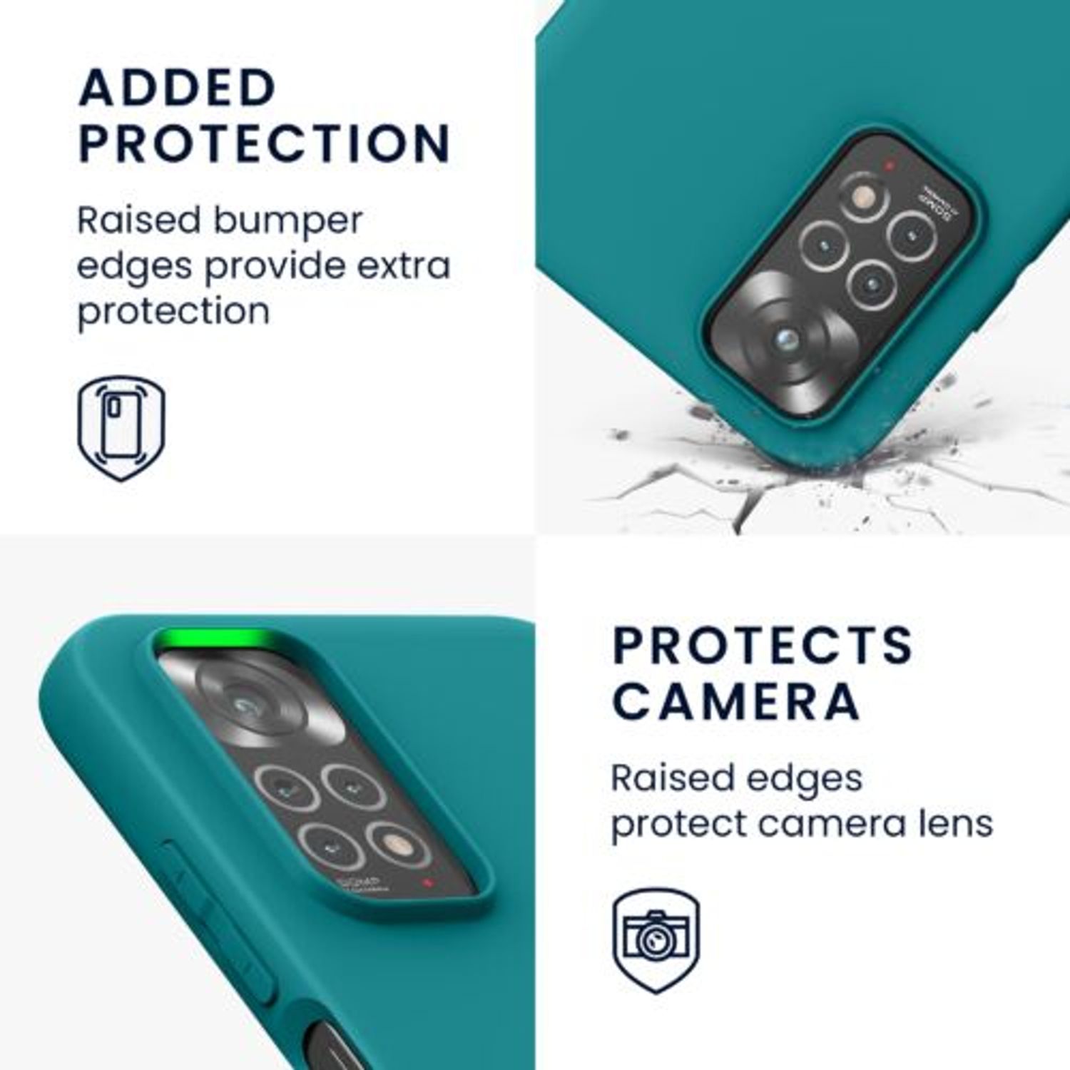 Husa Kwmobile pentru Xiaomi Redmi Note 11/Redmi Note 11s, Silicon, Verde, 57368.57 fotografia produsului View 3 L