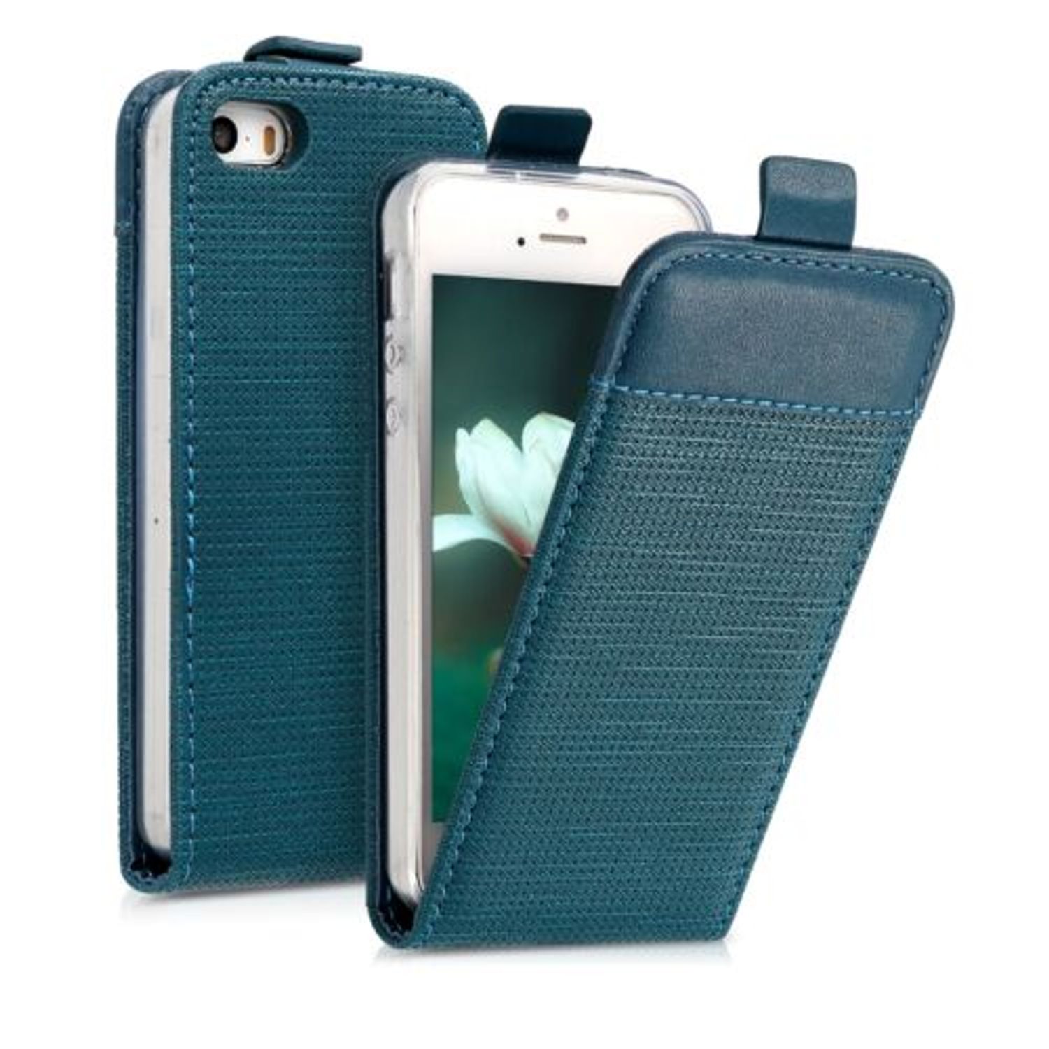 Husa pentru Apple iPhone 5/iPhone 5s/iPhone SE, Piele ecologica, Albastru, 45298.01 fotografia produsului