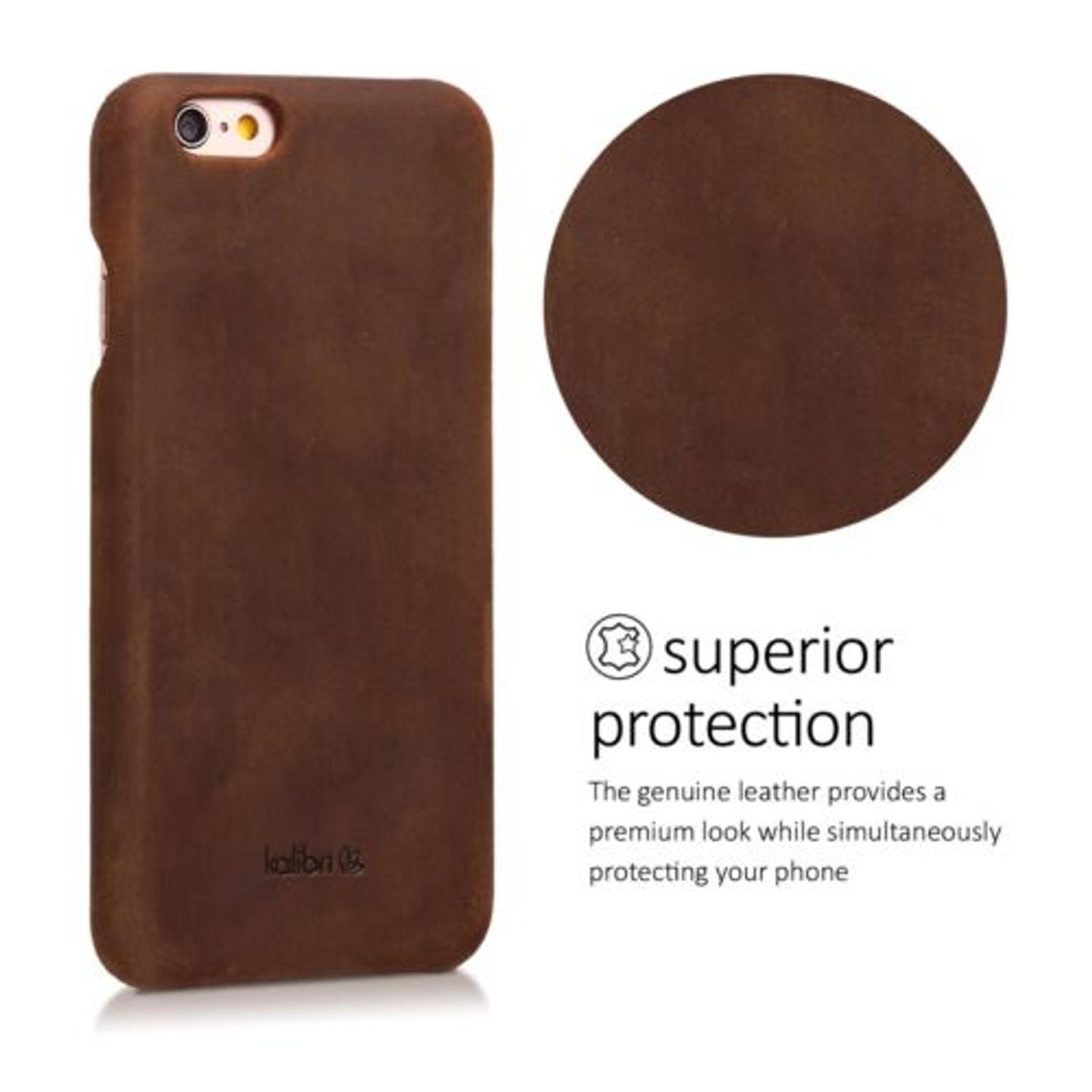 Husa pentru Apple iPhone 6/iPhone 6s, Piele naturala, Maro, 38961.05 fotografia produsului View 4 L