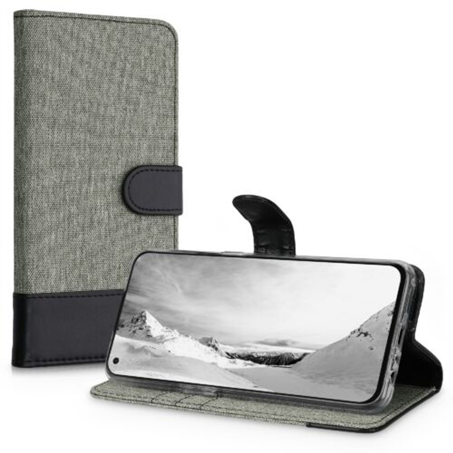 Husa pentru OnePlus Nord N10 5G, Textil, Gri, 55806.22 fotografia produsului View 2 L