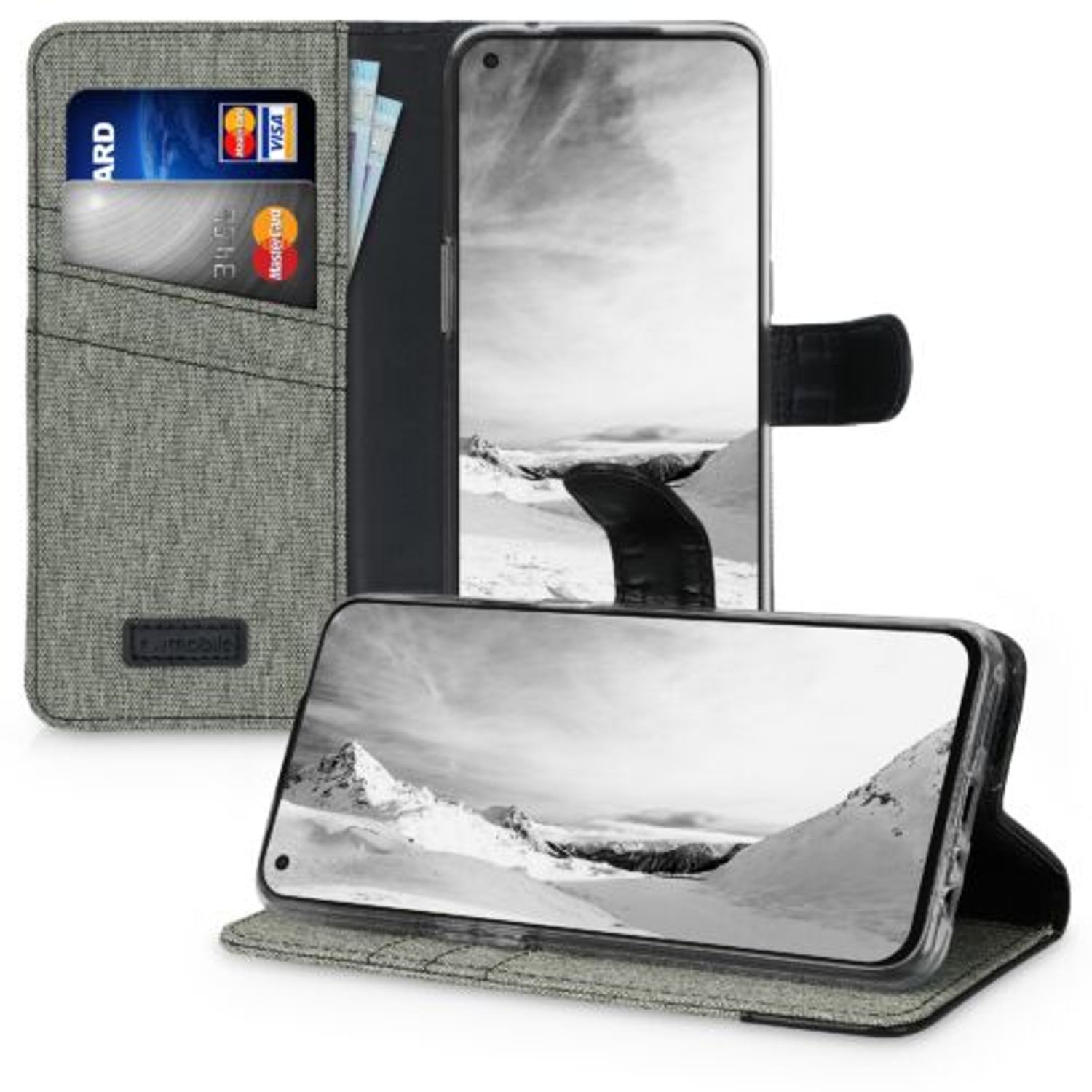 Husa pentru OnePlus Nord N10 5G, Textil, Gri, 55806.22 fotografia produsului View 5 L