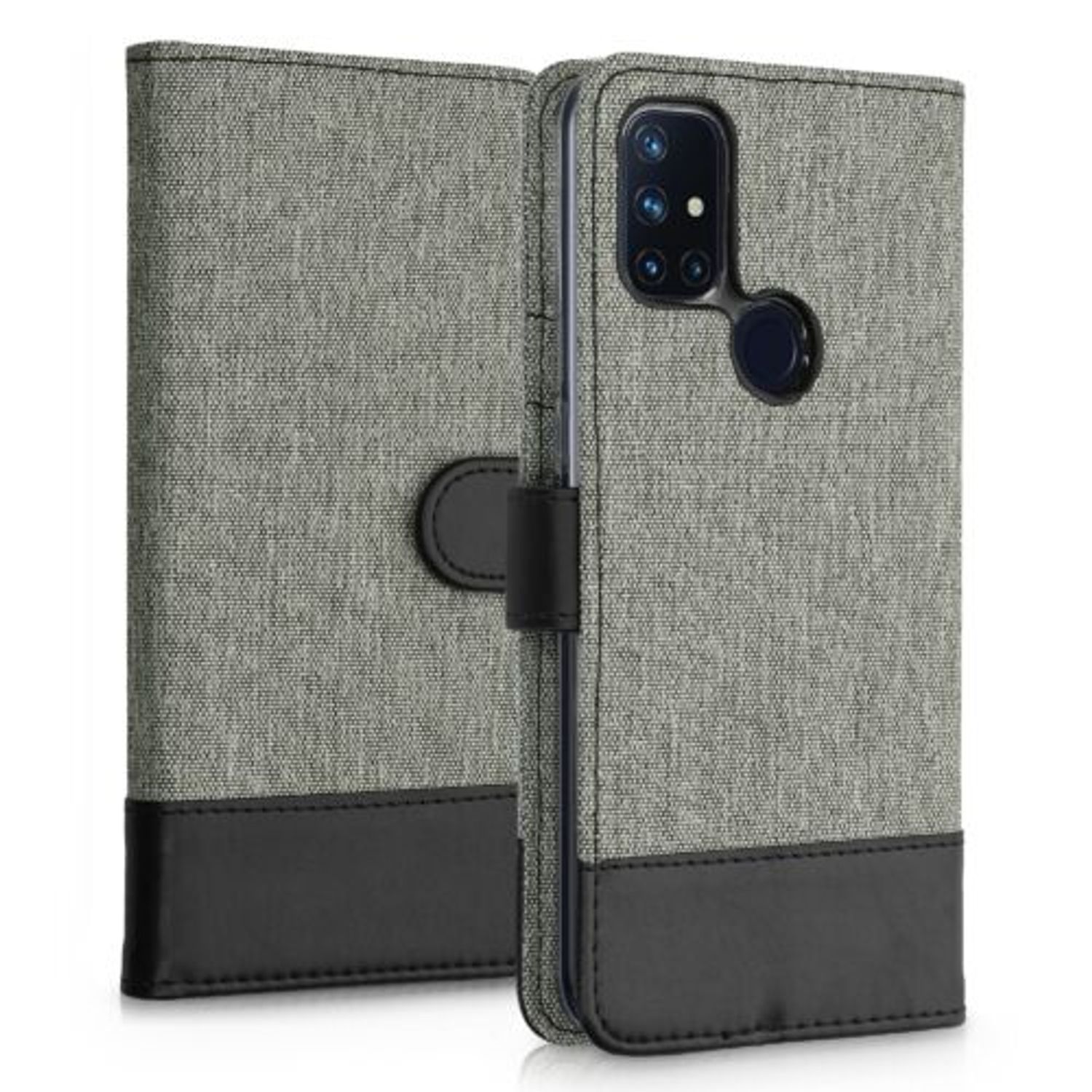 Husa pentru OnePlus Nord N10 5G, Textil, Gri, 55806.22 fotografia produsului View 4 L