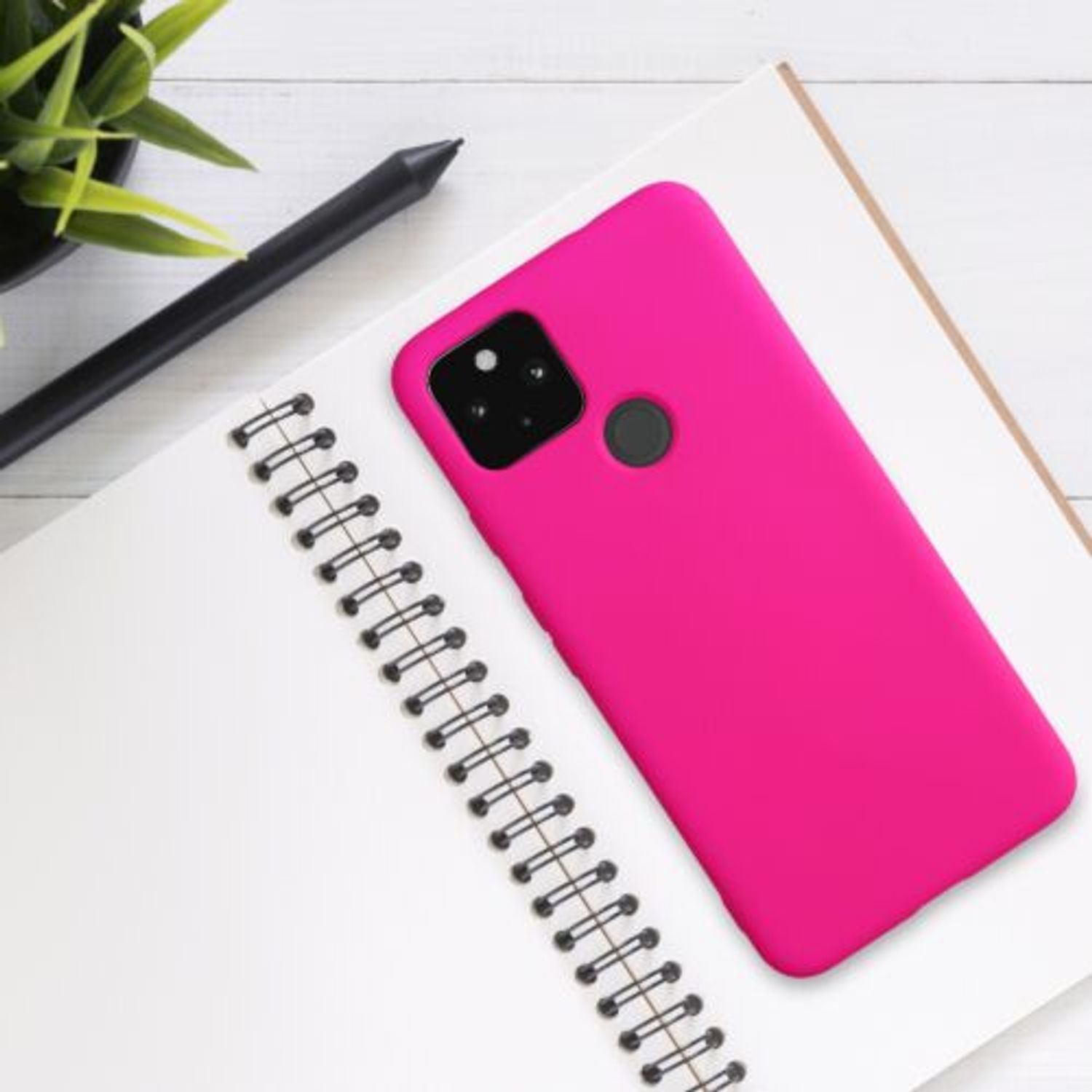 Husa pentru Google Pixel 4a 5G, Silicon, Roz, 53779.77 fotografia produsului View 3 L