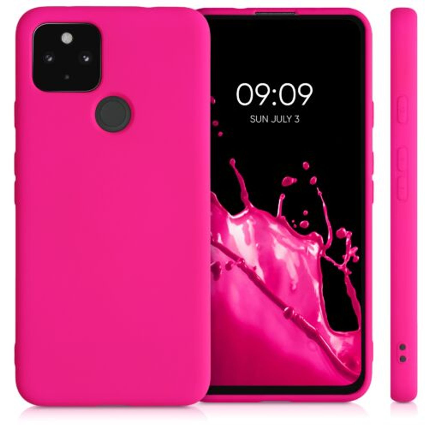 Husa pentru Google Pixel 4a 5G, Silicon, Roz, 53779.77 fotografia produsului View 2 L