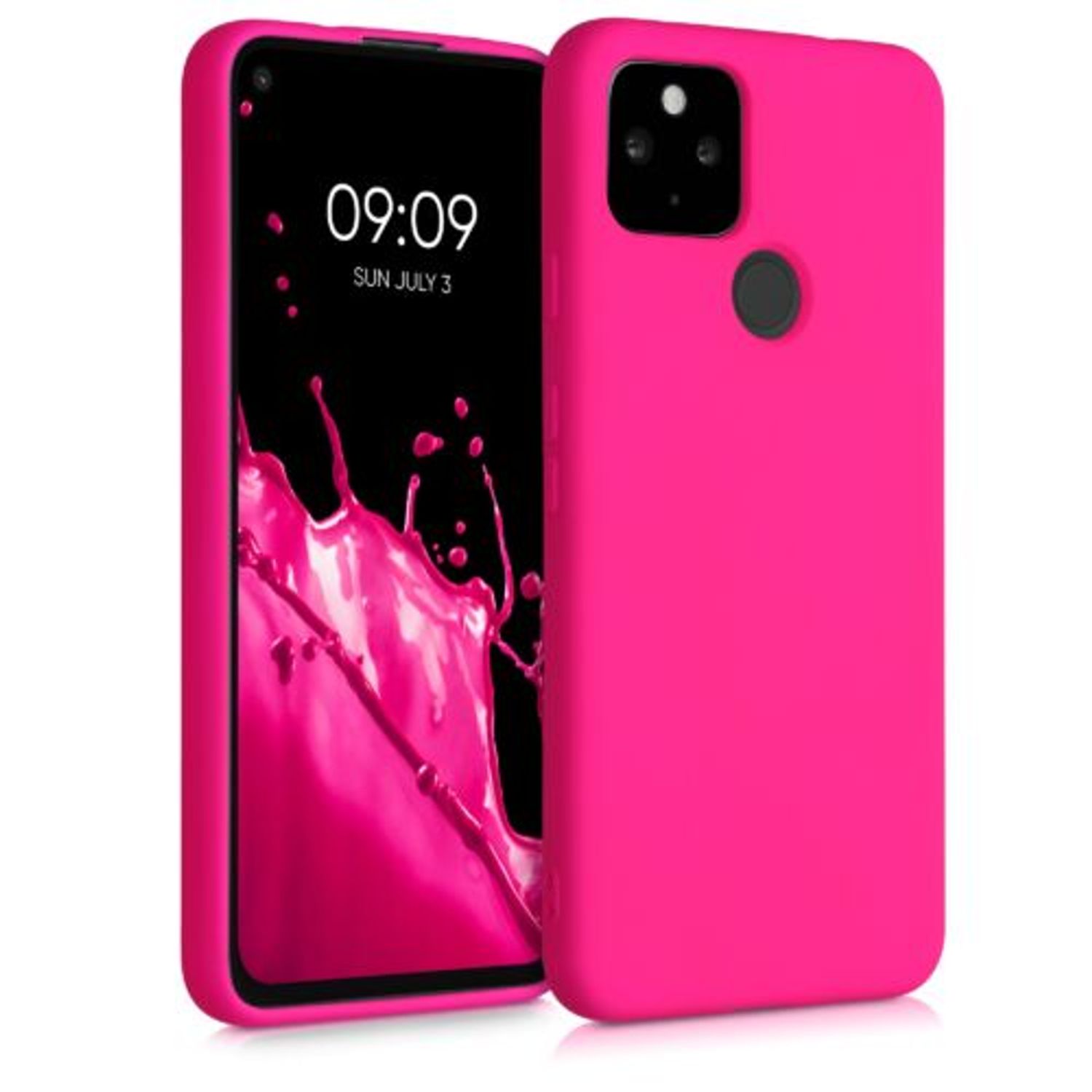 Husa pentru Google Pixel 4a 5G, Silicon, Roz, 53779.77 fotografia produsului