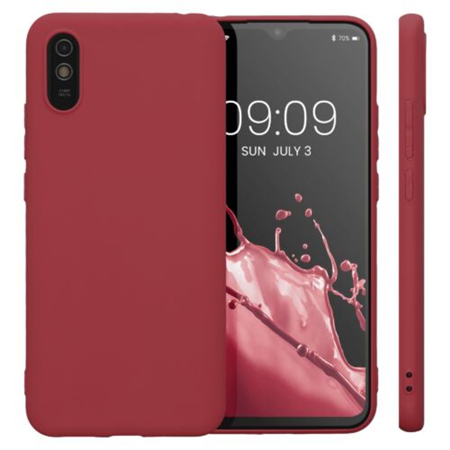 Husa Kwmobile pentru Xiaomi Redmi 9A/Redmi 9AT, Silicon, Rosu, 52847.229 fotografia produsului