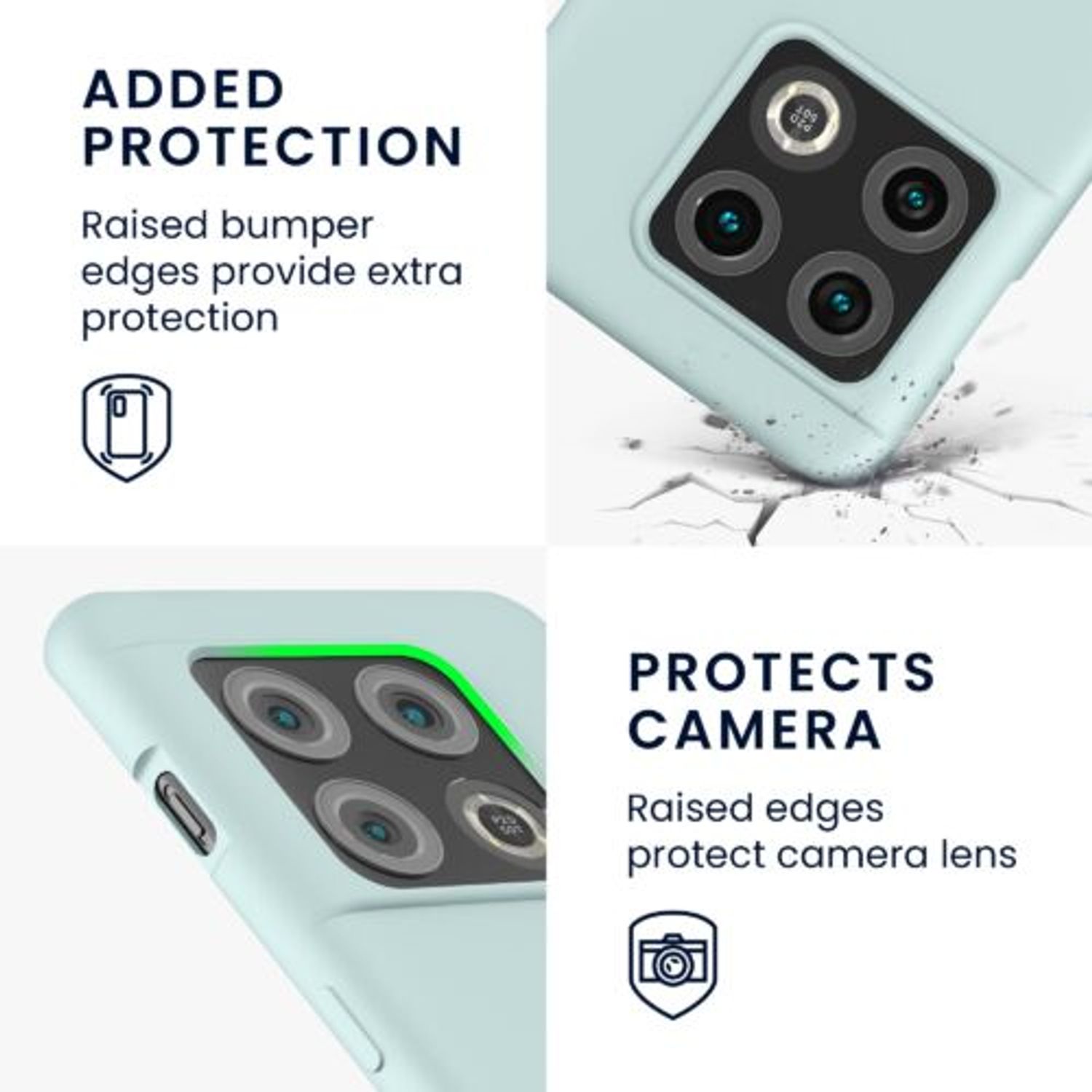 Husa Kwmobile pentru OnePlus 10 Pro, Silicon, Verde, 57460.200 fotografia produsului View 3 L