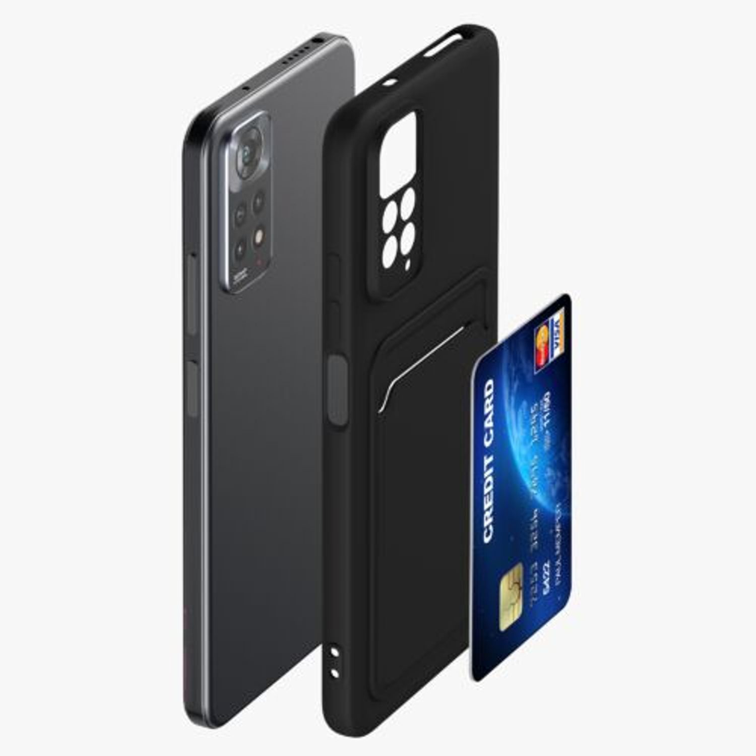 Husa Kwmobile pentru Xiaomi Redmi Note 11/Redmi Note 11s, Silicon, Negru, 57384.47 fotografia produsului View 6 L