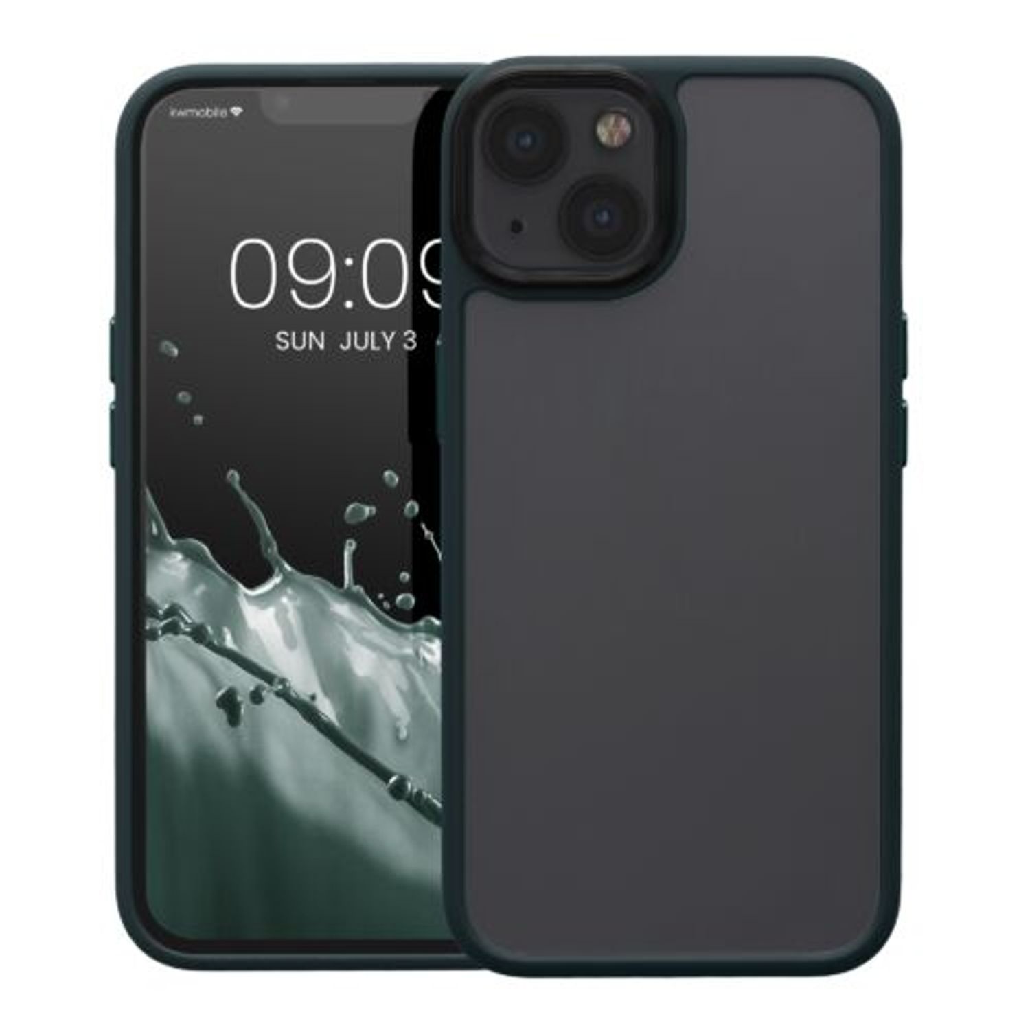 Husa Kwmobile pentru Apple iPhone 13, Silicon, Verde/Transparent, 57459.80 fotografia produsului
