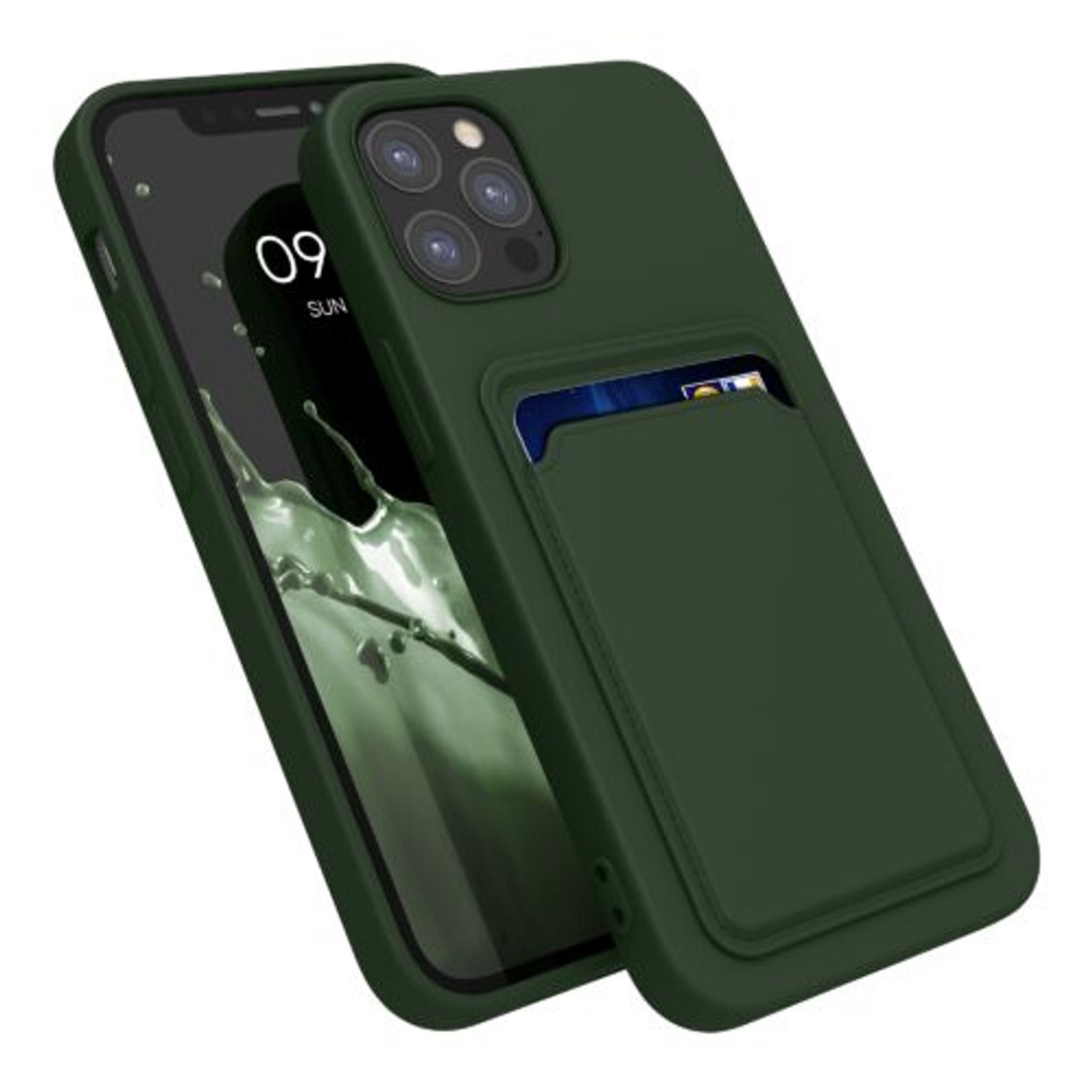 Husa Kwmobile pentru Apple iPhone 12/iPhone 12 Pro, Silicon, Verde, 55112.80 fotografia produsului