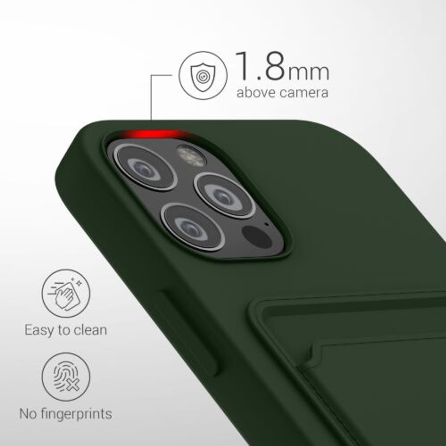 Husa Kwmobile pentru Apple iPhone 12/iPhone 12 Pro, Silicon, Verde, 55112.80 fotografia produsului View 3 L