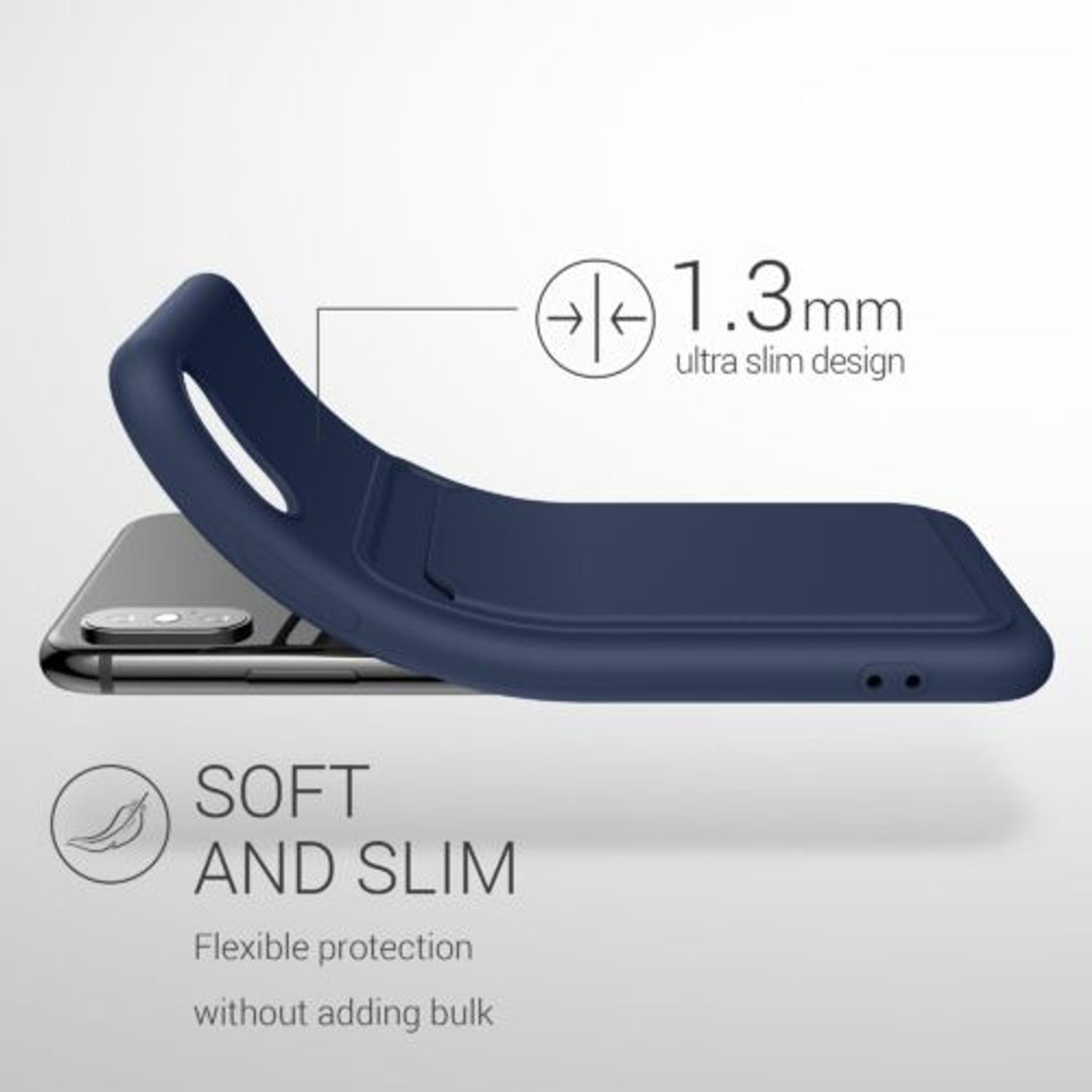 Husa Kwmobile pentru Apple iPhone XS, Silicon, Albastru, 55120.17 fotografia produsului View 2 L