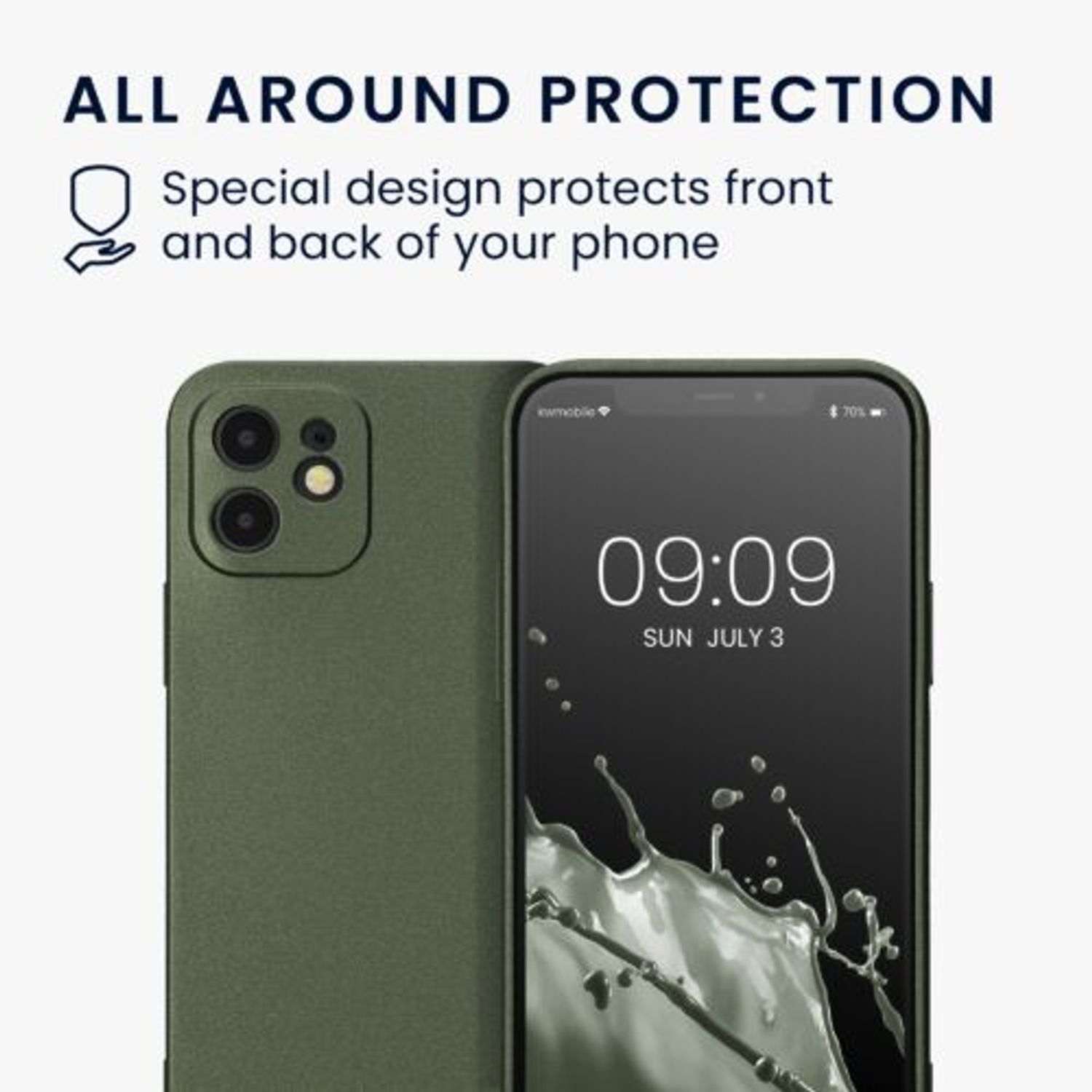 Husa Kwmobile pentru Apple iPhone 12/iPhone 12 Pro, Silicon, Verde, 57513.233 fotografia produsului View 6 L