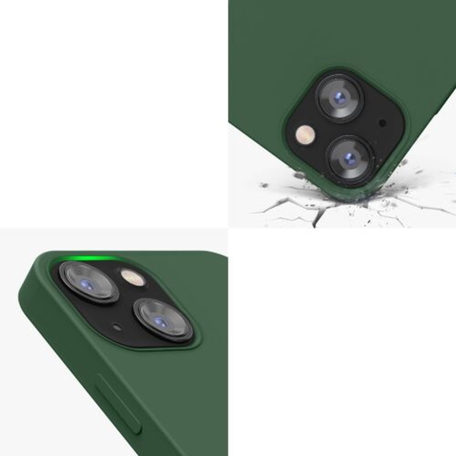Husa Kwmobile pentru Apple iPhone 13 Mini, Silicon, Verde, 56558.172 fotografia produsului View 9 L