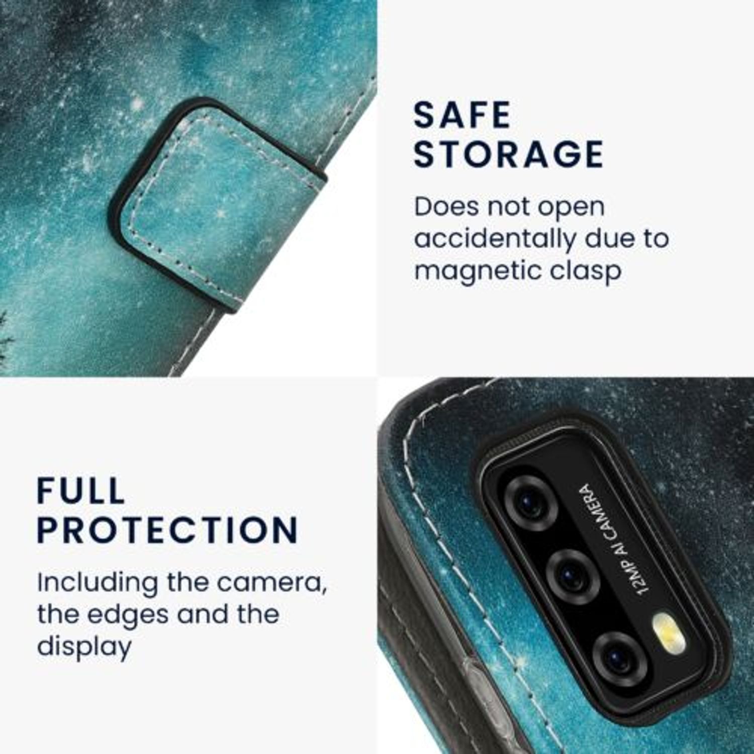 Husa Kwmobile pentru Blackview A90, Piele ecologica, Multicolor, 57593.01 fotografia produsului View 5 L