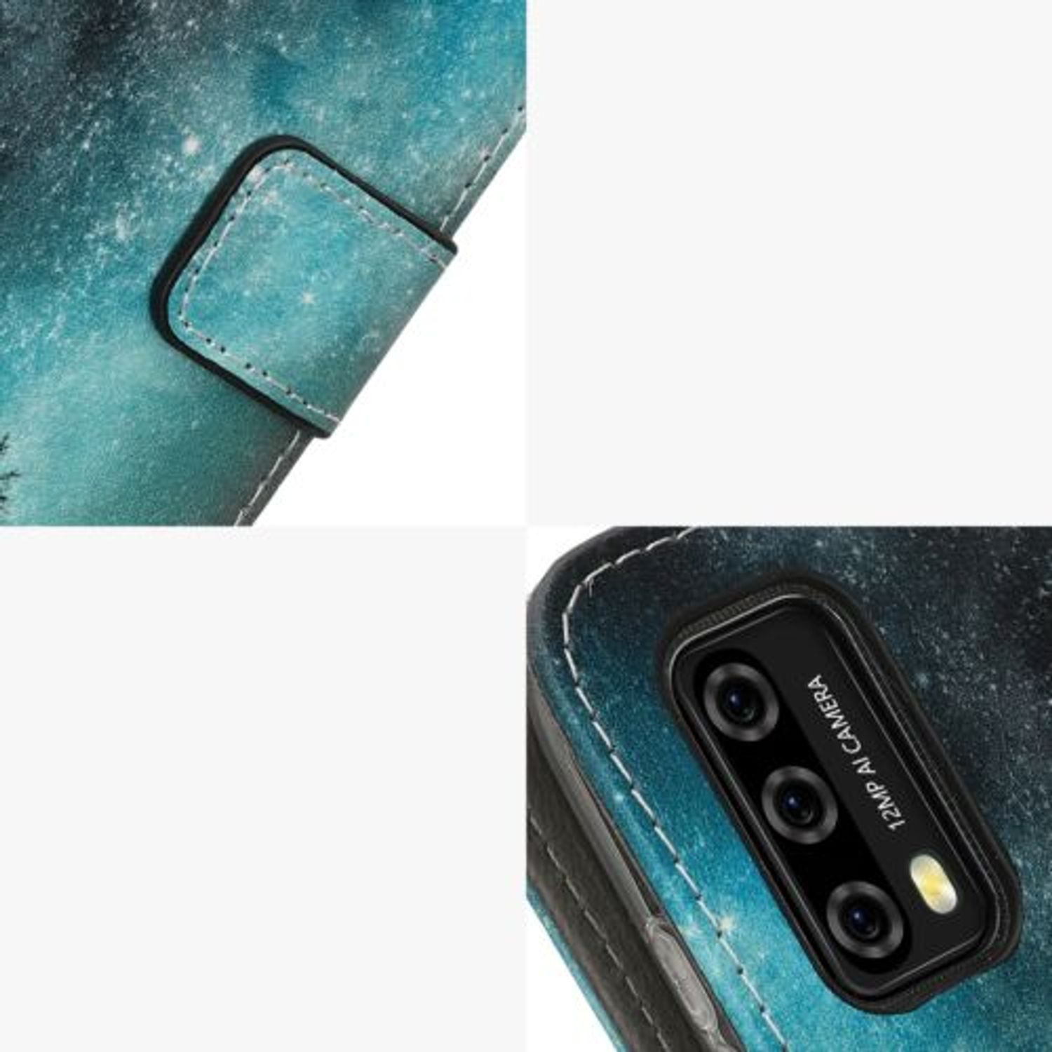 Husa Kwmobile pentru Blackview A90, Piele ecologica, Multicolor, 57593.01 fotografia produsului View 10 L