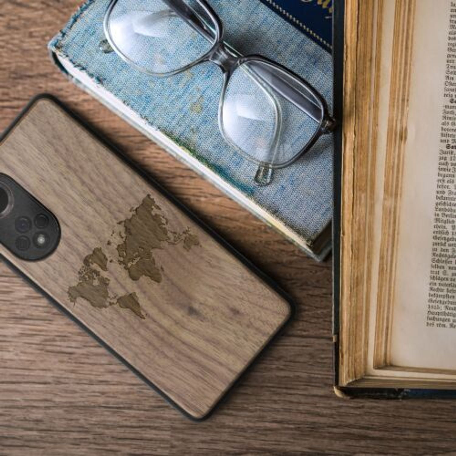 Husa Kwmobile pentru Honor 50, Lemn, Maro, 57353.02 fotografia produsului View 3 L
