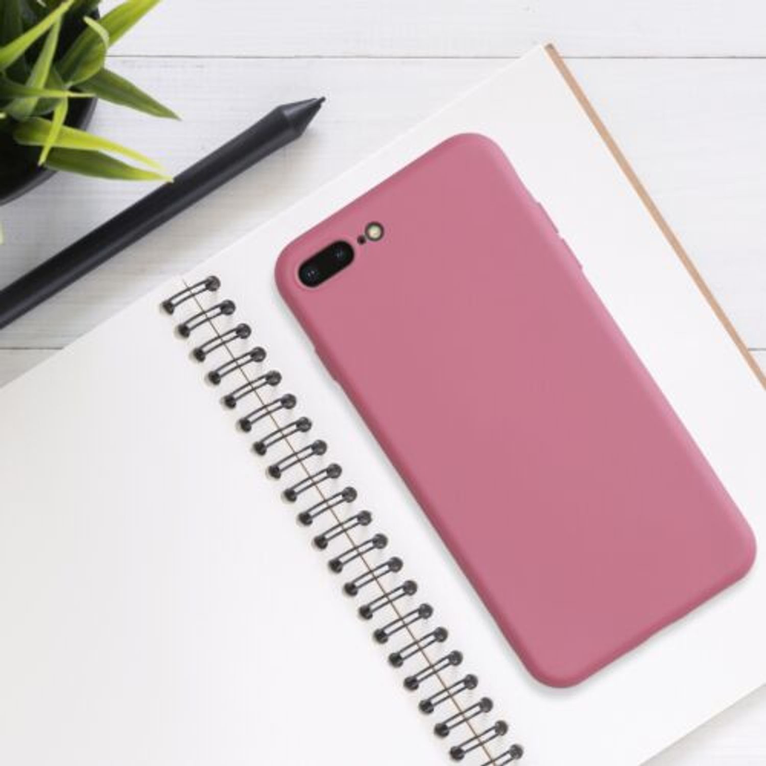 Husa pentru Apple iPhone 8 Plus/iPhone 7 Plus, Silicon, Roz, 49981.212 fotografia produsului View 3 L