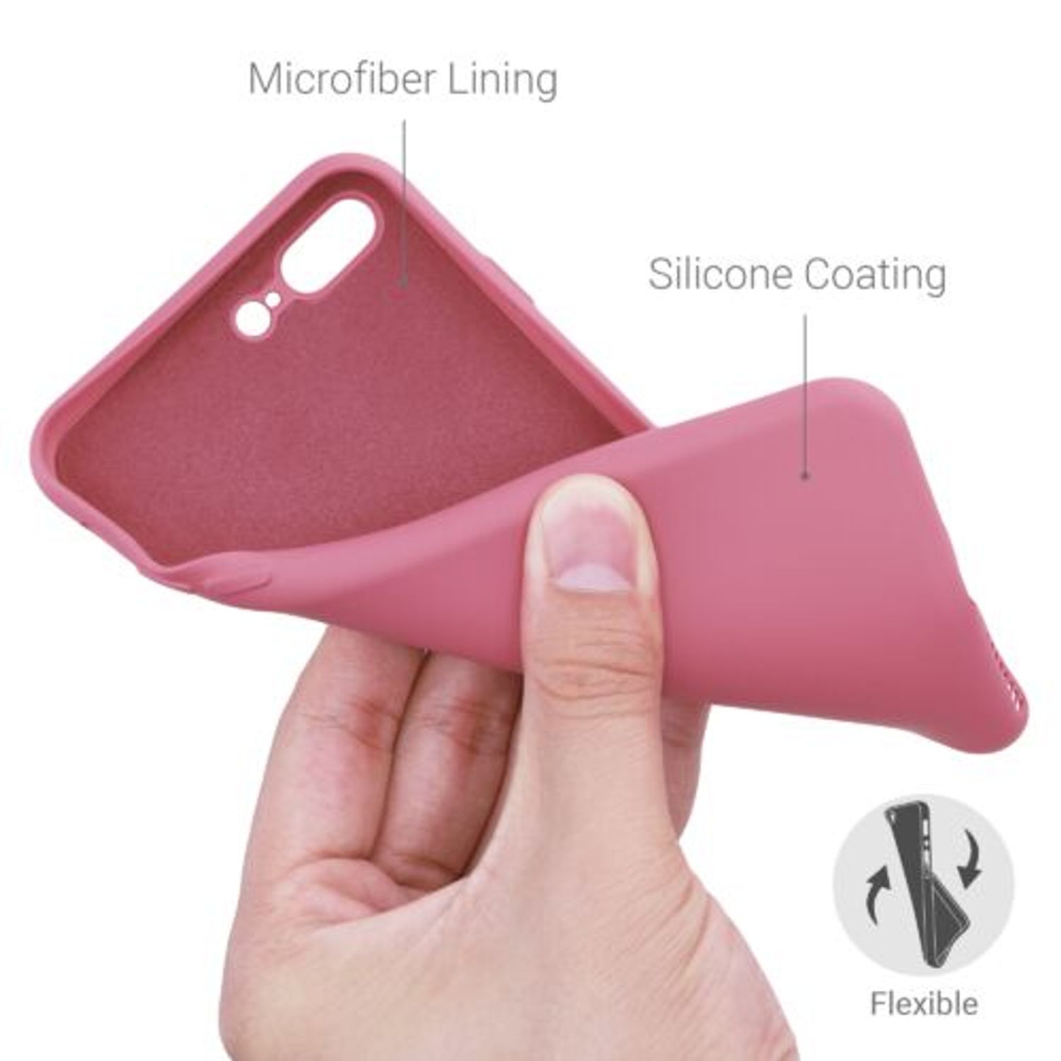 Husa pentru Apple iPhone 8 Plus/iPhone 7 Plus, Silicon, Roz, 49981.212 fotografia produsului View 4 L