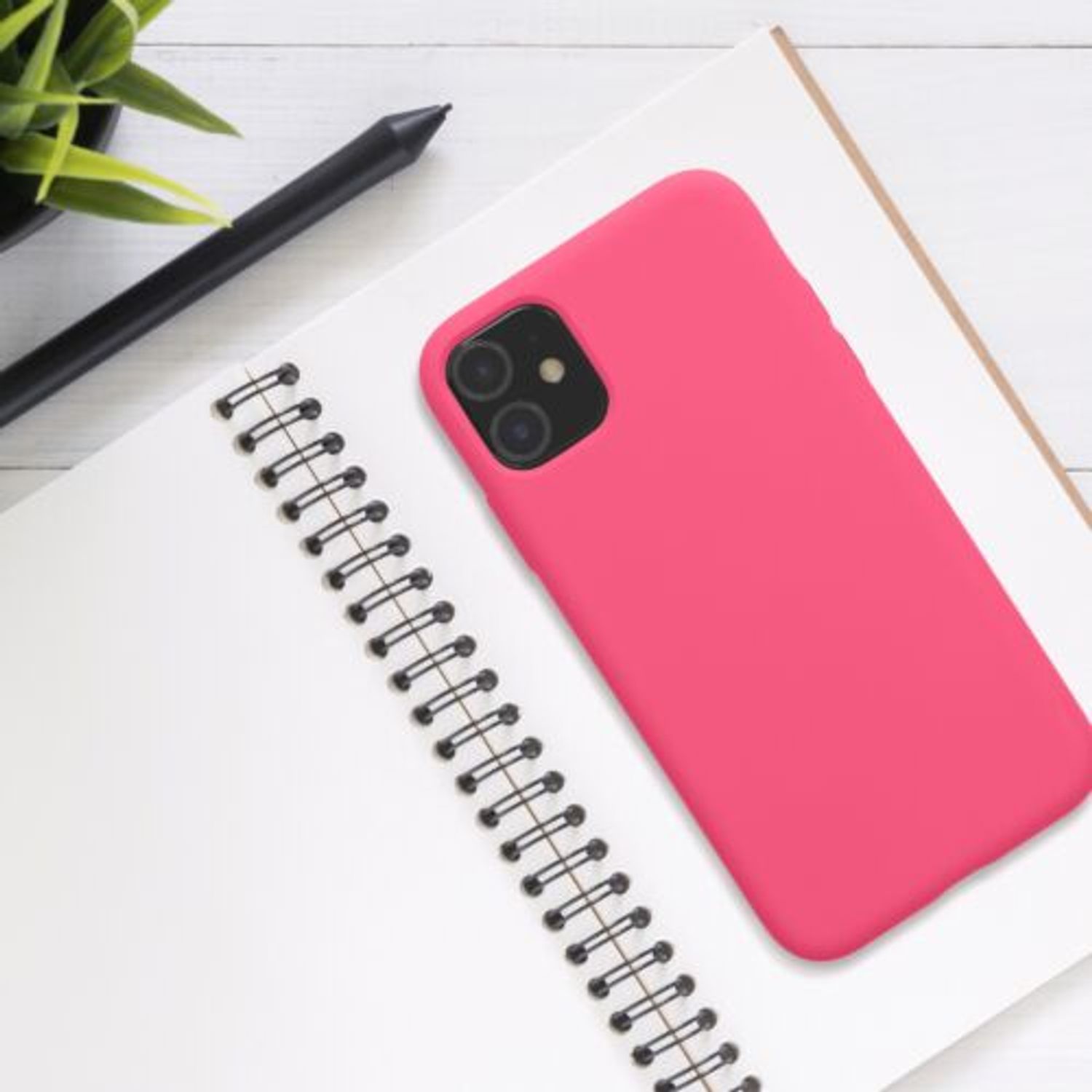 Husa Kwmobile pentru Apple iPhone 11, Silicon, Roz, 50791.238 fotografia produsului View 2 L