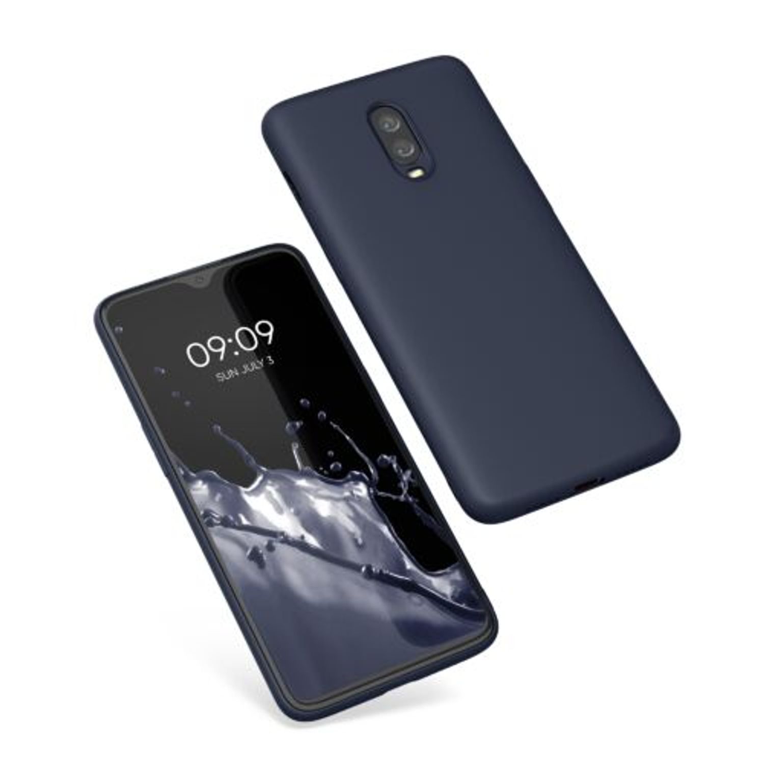 Husa Kwmobile pentru OnePlus 6T, Silicon, Albastru, 55347.53 fotografia produsului