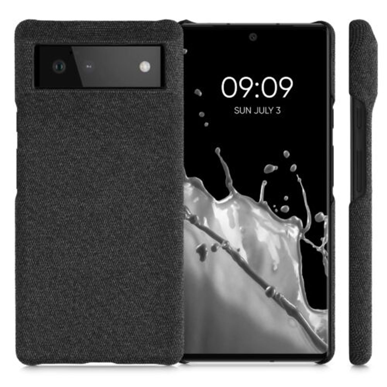 Husa Kwmobile pentru Google Pixel 6, Textil, Gri, 57795.19 fotografia produsului