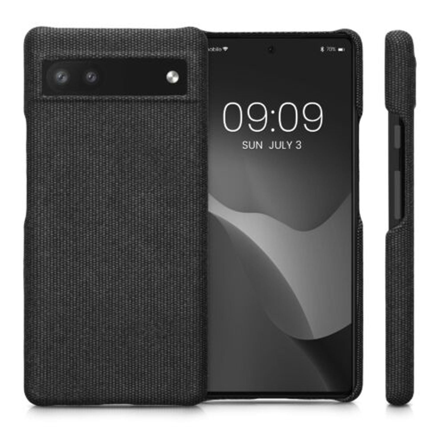 Husa Kwmobile pentru Google Pixel 6a, Textil, Gri, 57794.19 fotografia produsului