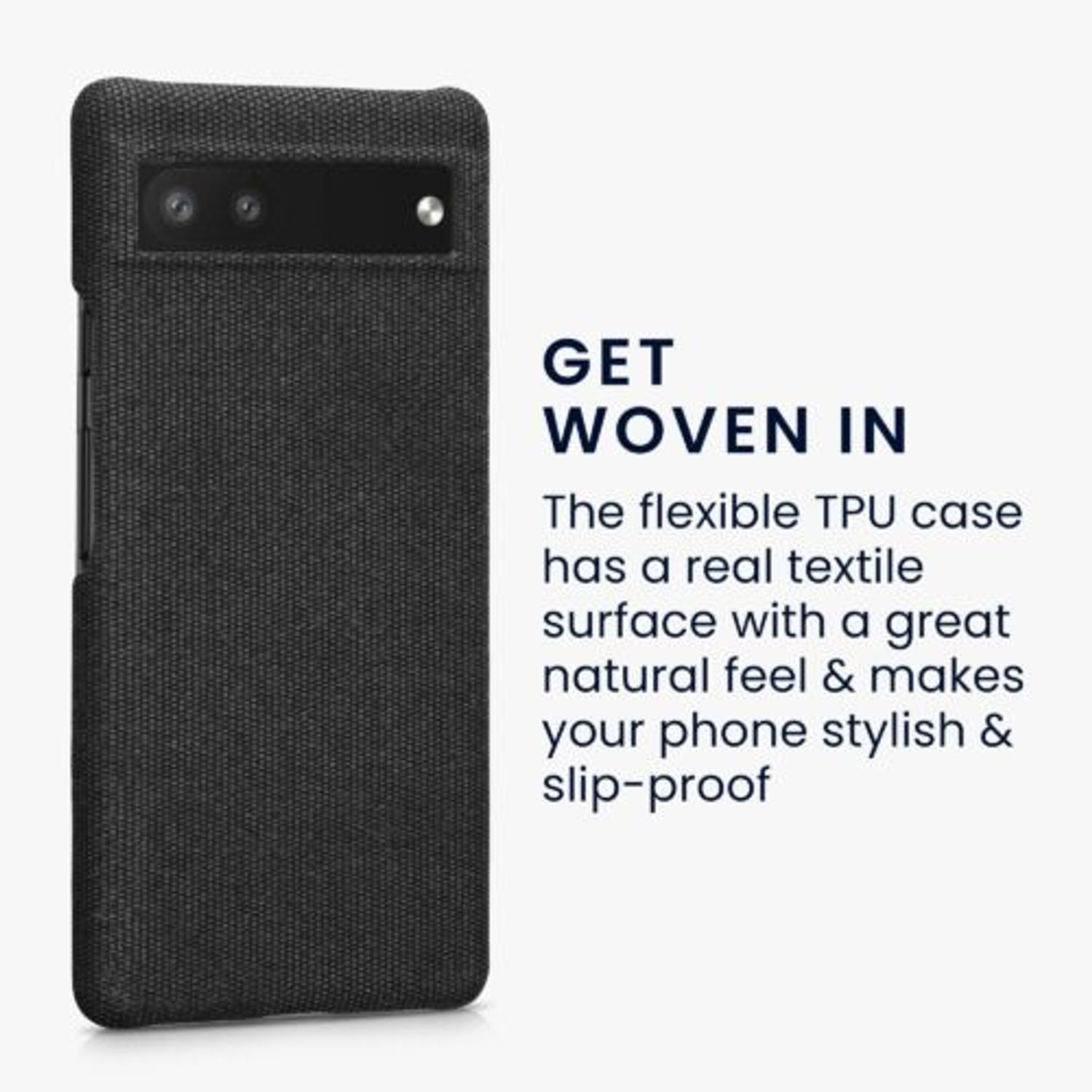 Husa Kwmobile pentru Google Pixel 6a, Textil, Gri, 57794.19 fotografia produsului View 3 L