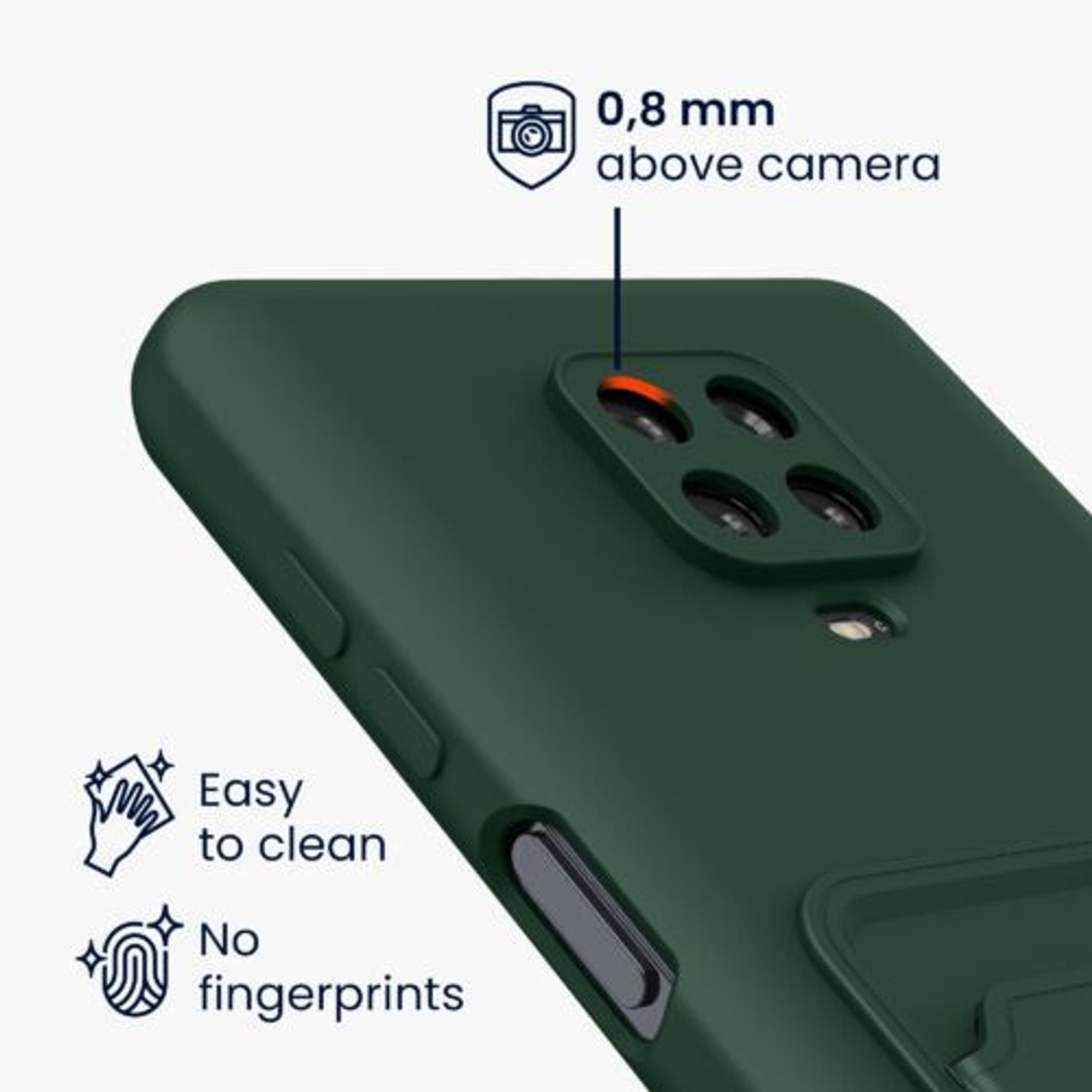 Husa Kwmobile pentru Xiaomi Redmi Note 9S/Redmi Note 9 Pro/Redmi Note 9 Pro Max, Silicon, Verde, 56948.80 fotografia produsului View 3 L