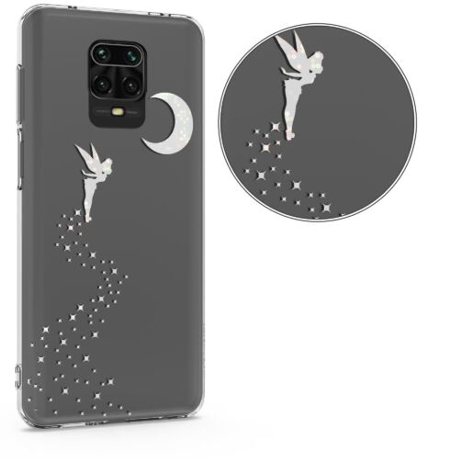 Husa Kwmobile pentru Xiaomi Redmi Note 9S/Redmi Note 9 Pro/Redmi Note 9 Pro Max, Silicon, Transparent/Argintiu, 52149.12 fotografia produsului View 8 L