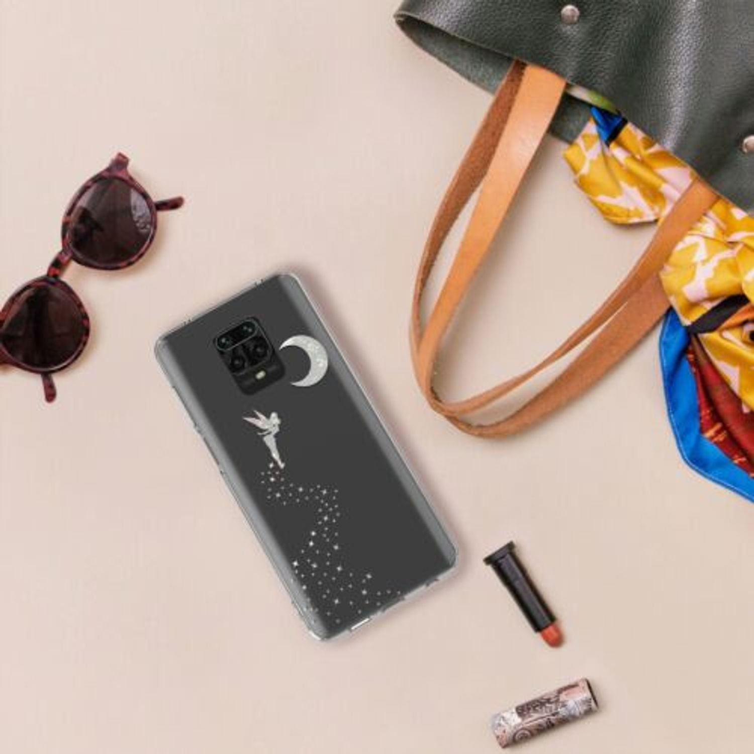 Husa Kwmobile pentru Xiaomi Redmi Note 9S/Redmi Note 9 Pro/Redmi Note 9 Pro Max, Silicon, Transparent/Argintiu, 52149.12 fotografia produsului View 2 L