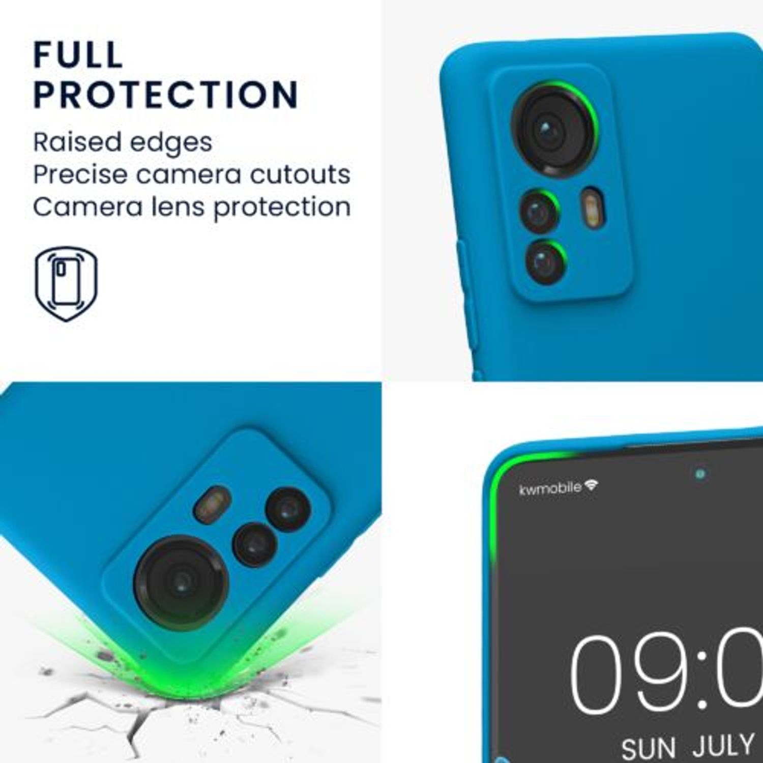 Husa Kwmobile pentru Xiaomi 12 Pro, Silicon, Albastru, 57936.224 fotografia produsului View 3 L