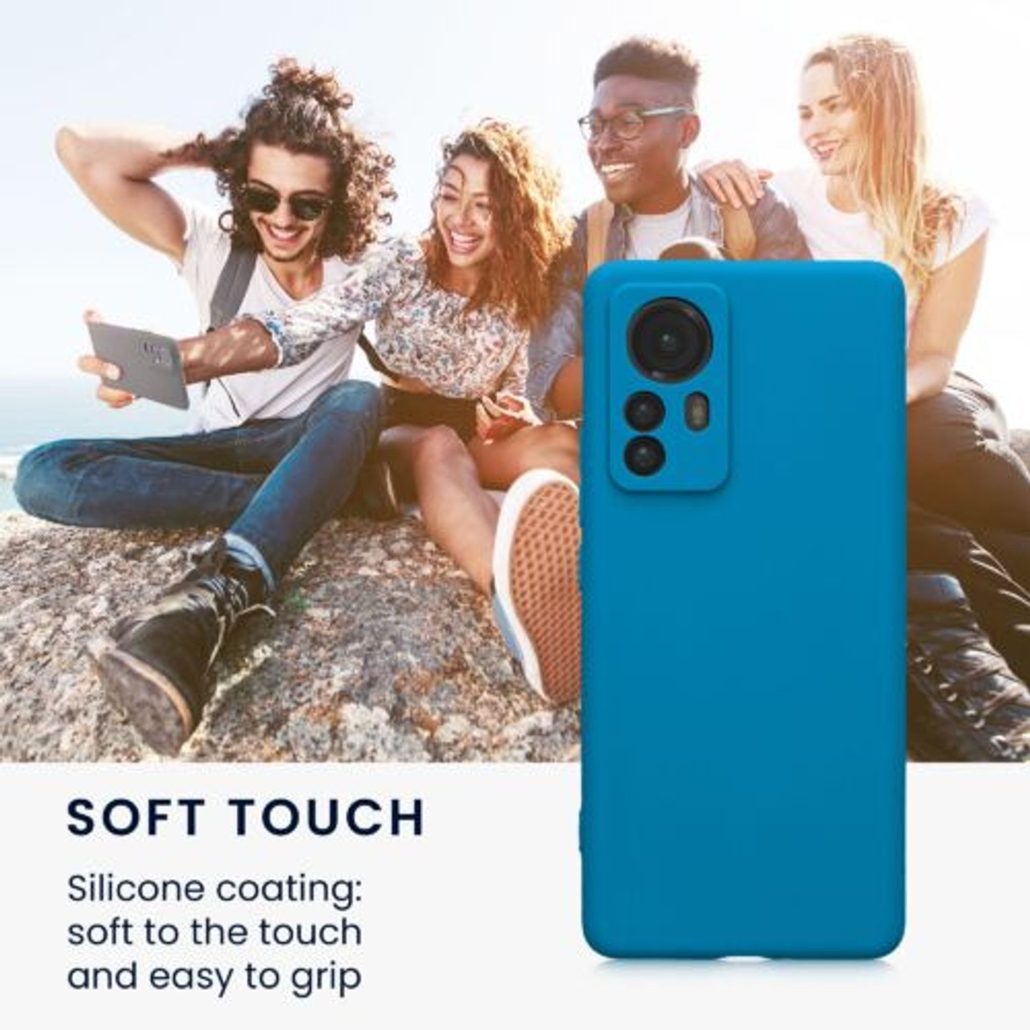 Husa Kwmobile pentru Xiaomi 12 Pro, Silicon, Albastru, 57936.224 fotografia produsului View 4 L