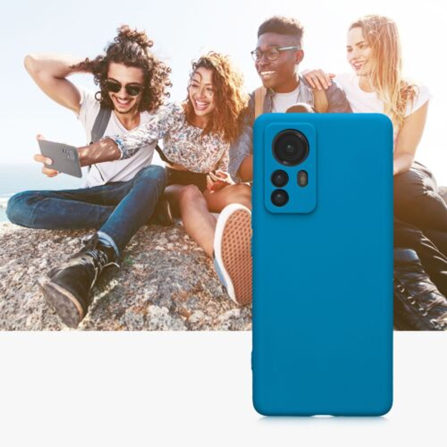 Husa Kwmobile pentru Xiaomi 12 Pro, Silicon, Albastru, 57936.224 fotografia produsului View 9 L