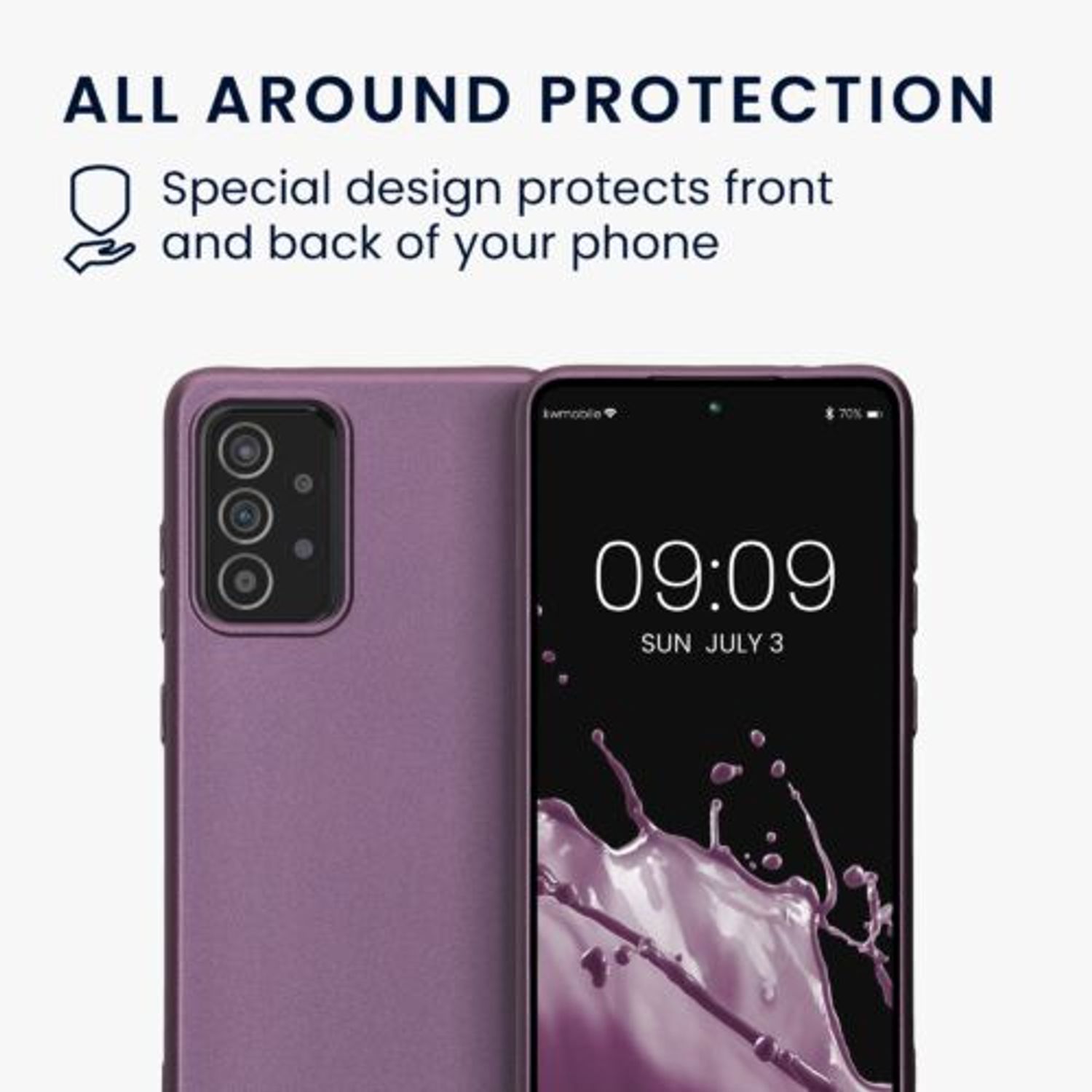 Husa Kwmobile pentru Samsung Galaxy A52/Galaxy A52 5G/Galaxy A52s 5G, Silicon, Mov, 57946.230 fotografia produsului View 4 L