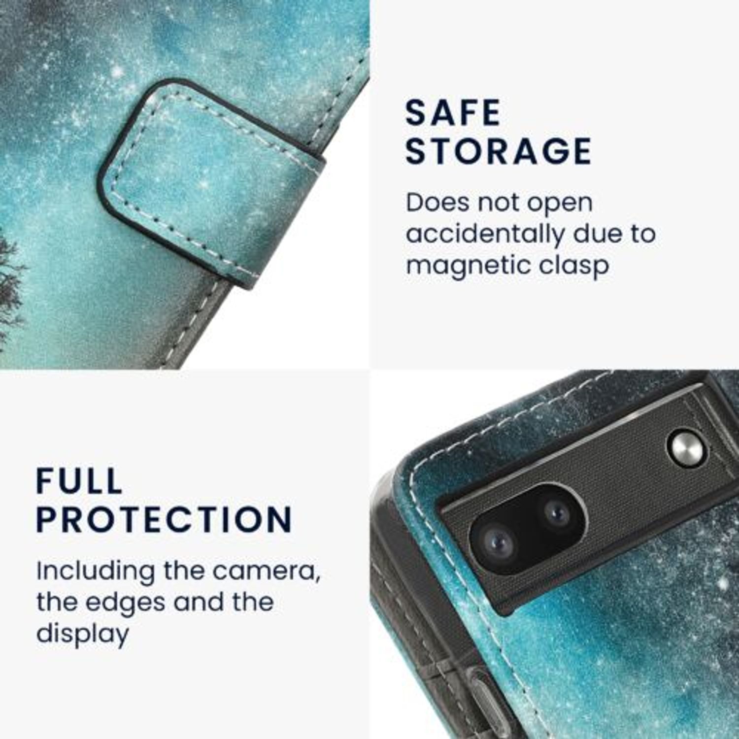 Husa Kwmobile pentru Google Pixel 6a, Piele ecologica, Multicolor, 58010.02 fotografia produsului View 5 L
