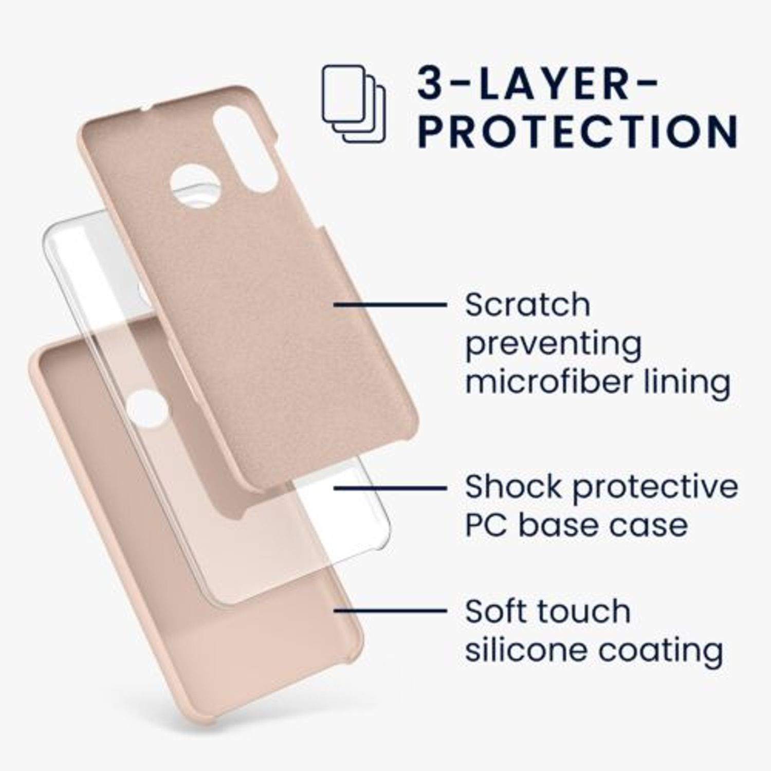 Husa Kwmobile pentru Huawei P30 Lite, Silicon, Crem, 47510.225 fotografia produsului View 2 L