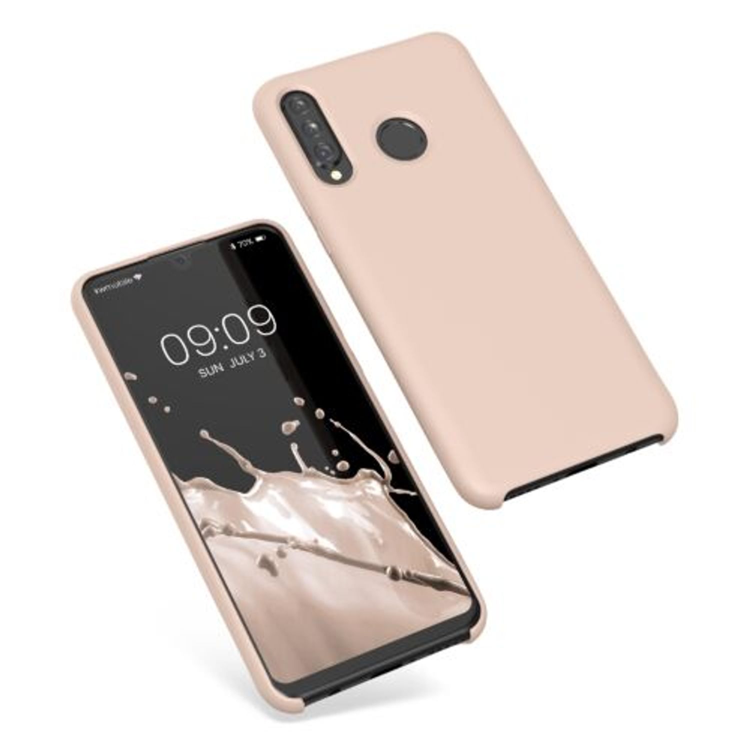 Husa Kwmobile pentru Huawei P30 Lite, Silicon, Crem, 47510.225 fotografia produsului