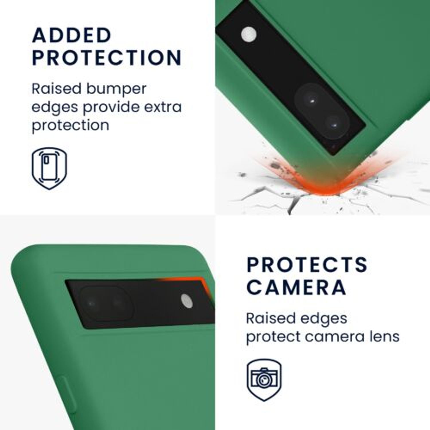 Husa Kwmobile pentru Google Pixel 6a, Silicon, Verde, 58053.227 fotografia produsului View 3 L