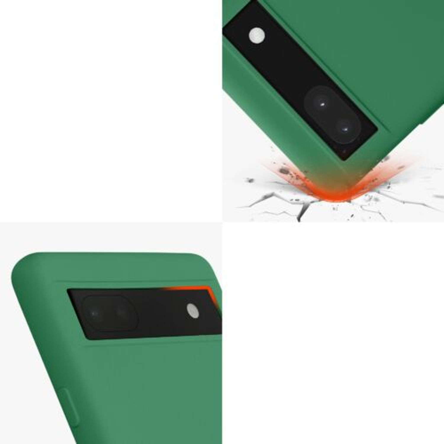 Husa Kwmobile pentru Google Pixel 6a, Silicon, Verde, 58053.227 fotografia produsului View 7 L