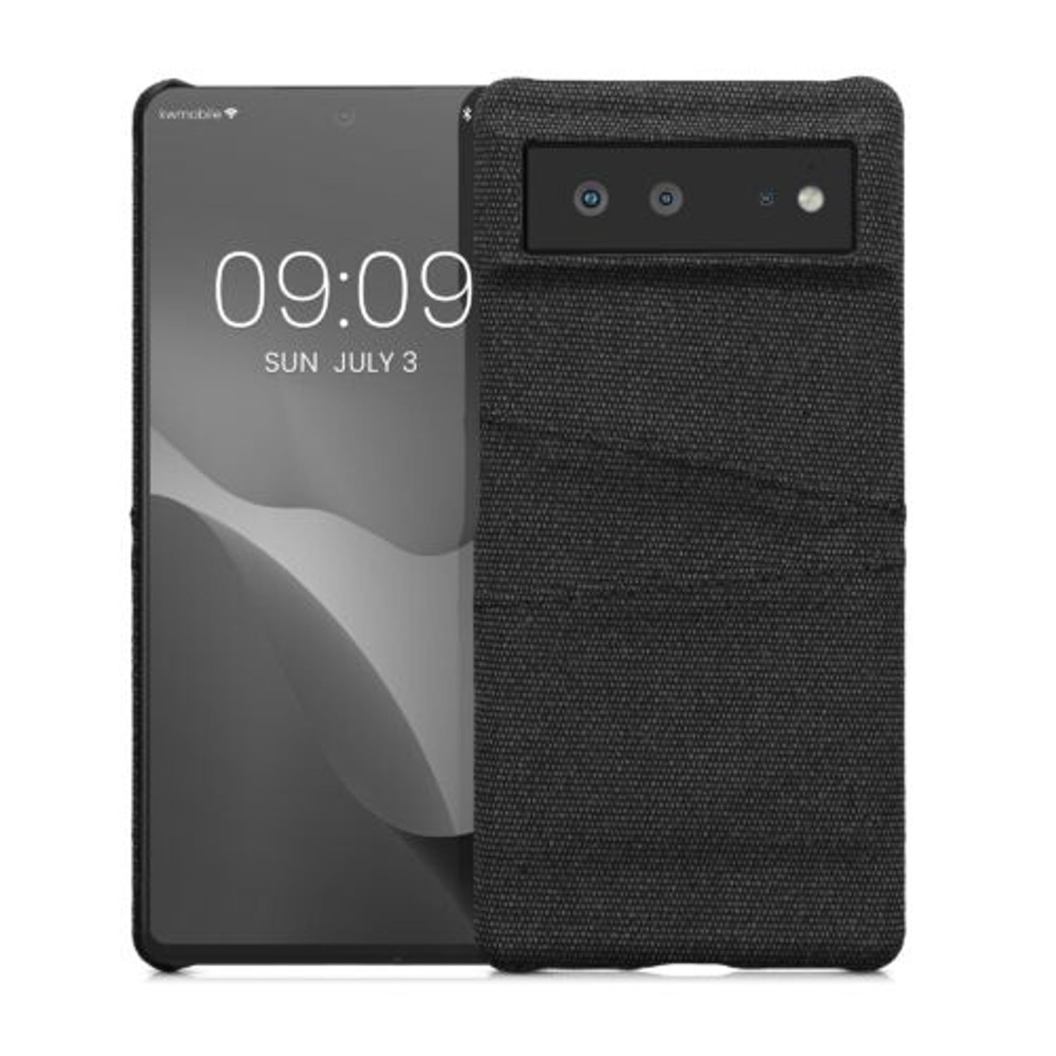 Husa Kwmobile pentru Google Pixel 6, Textil, Gri, 58141.19 fotografia produsului