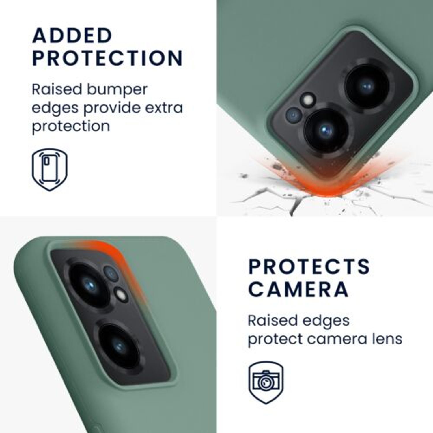 Husa Kwmobile pentru OnePlus Nord CE 2 5G, Silicon, Verde, 58116.166 fotografia produsului View 3 L