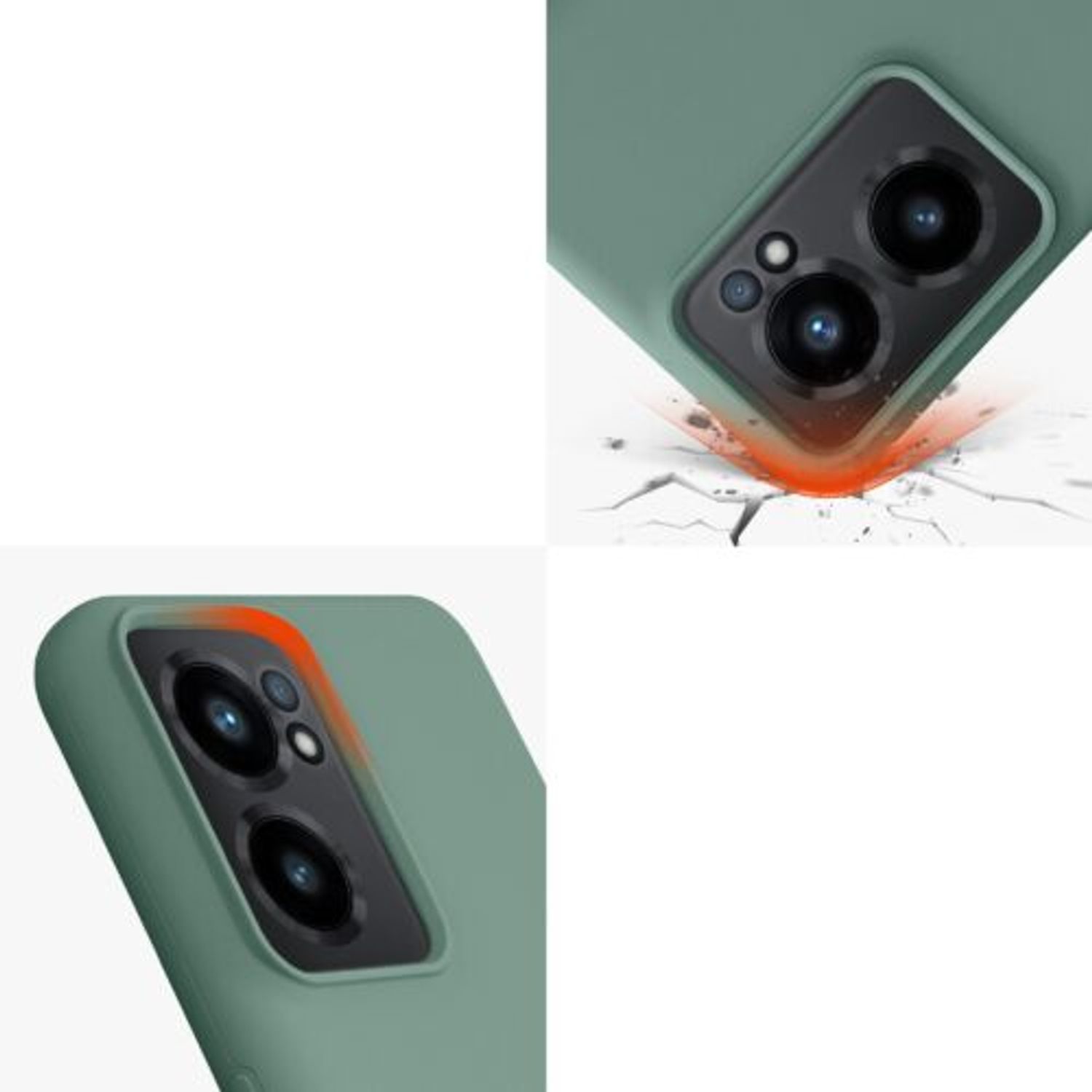 Husa Kwmobile pentru OnePlus Nord CE 2 5G, Silicon, Verde, 58116.166 fotografia produsului View 7 L
