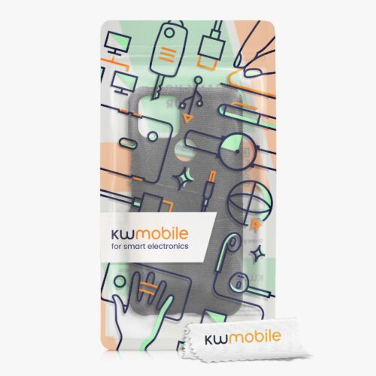 Husa Kwmobile pentru Google Pixel 5, Textil, Gri, 58140.19 fotografia produsului View 7 L