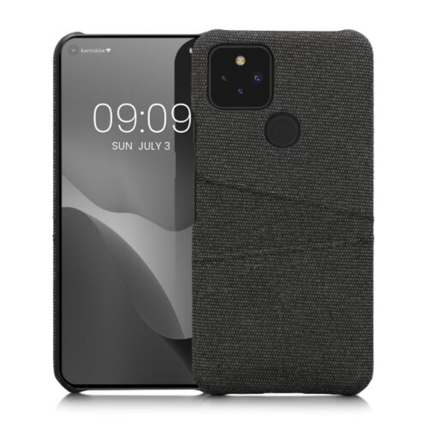 Husa Kwmobile pentru Google Pixel 5, Textil, Gri, 58140.19 fotografia produsului