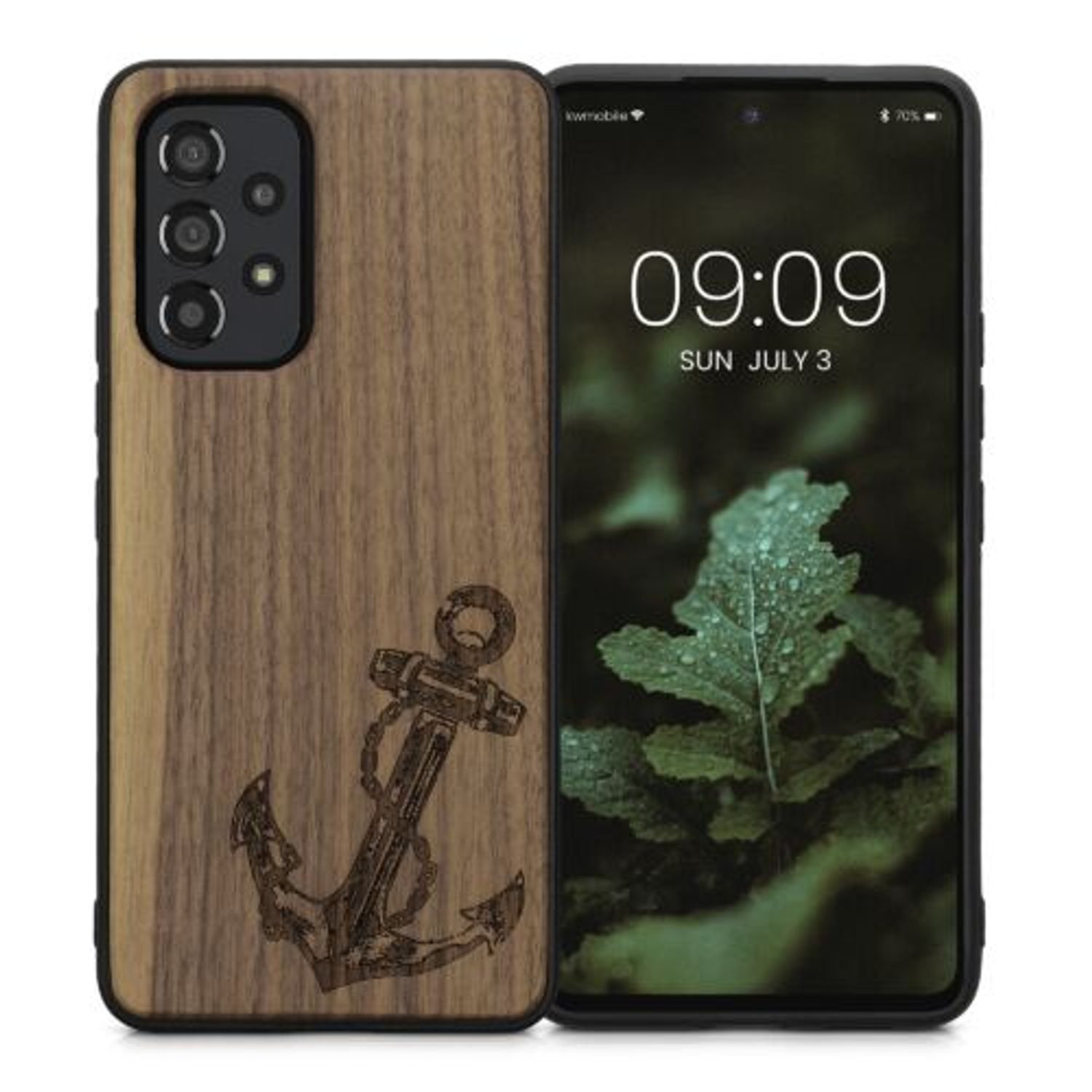 Husa Kwmobile pentru Samsung Galaxy A53 5G, Lemn, Maro, 58317.04 fotografia produsului