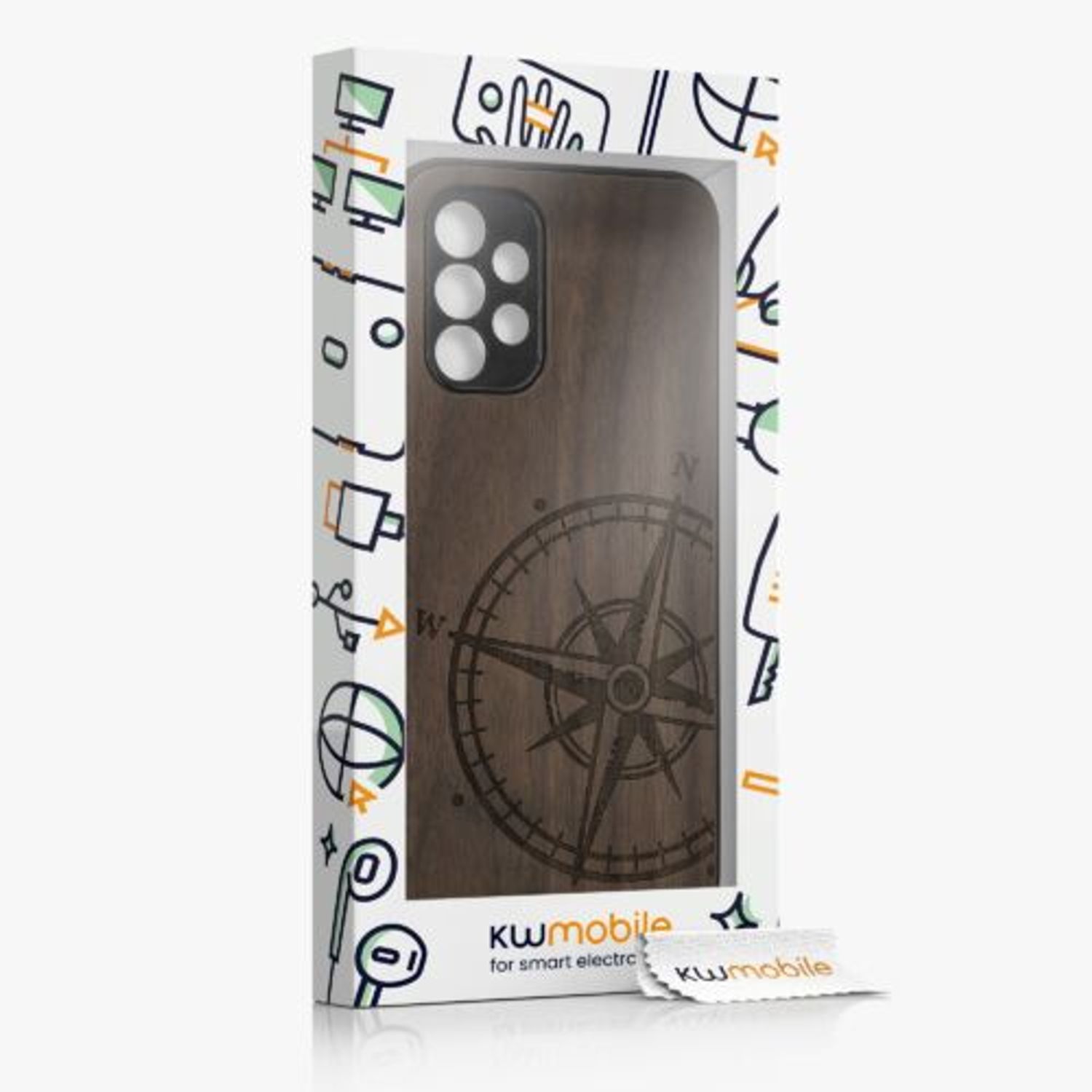 Husa Kwmobile pentru Samsung Galaxy A13, Lemn, Maro, 58315.02 fotografia produsului View 7 L