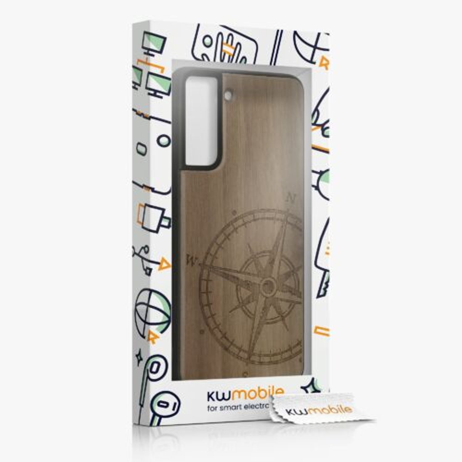 Husa Kwmobile pentru Samsung Galaxy S21, Lemn, Maro, 55082.03 fotografia produsului View 8 L