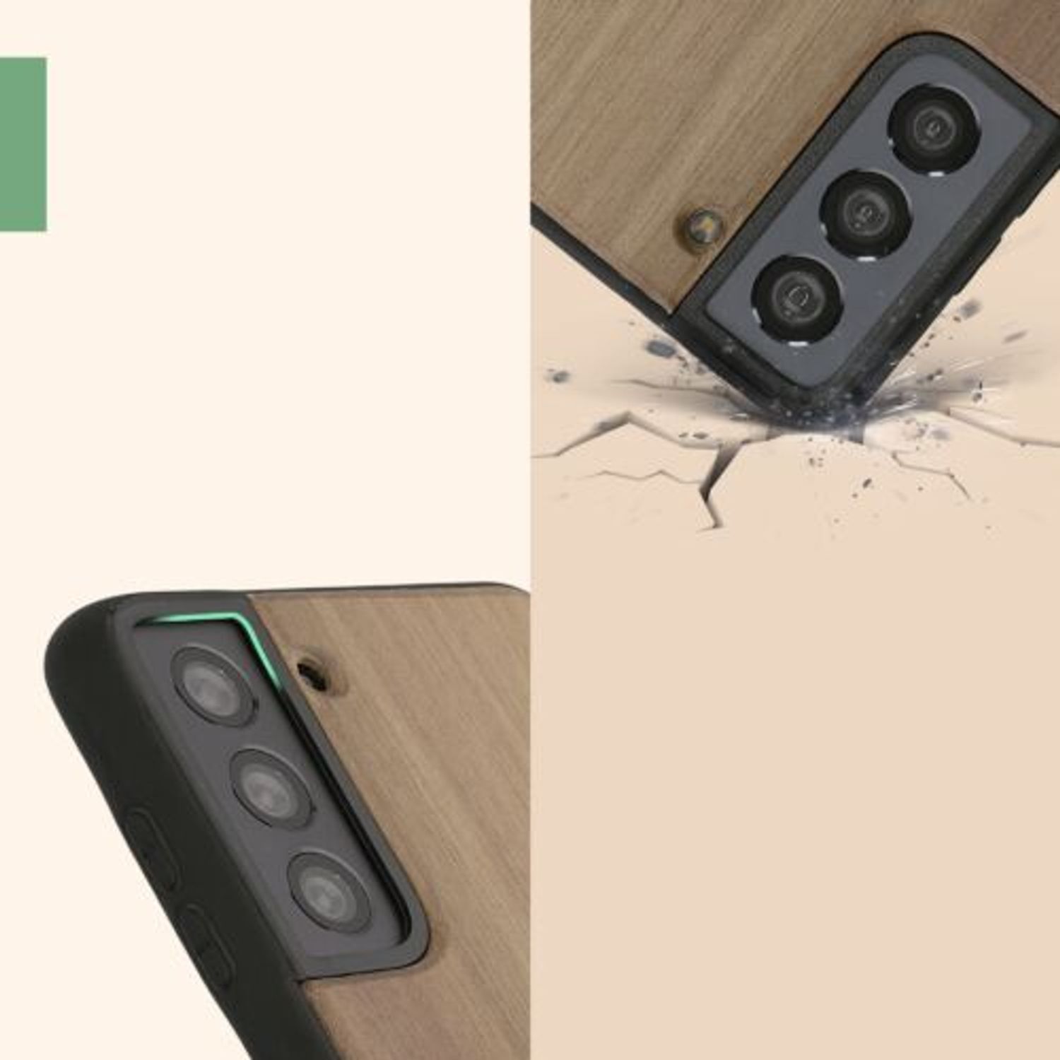 Husa Kwmobile pentru Samsung Galaxy S21, Lemn, Maro, 55082.03 fotografia produsului View 9 L